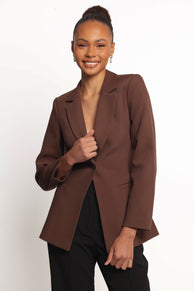 OUTERWEAR Eliana Waist Tie Blazer - Espresso