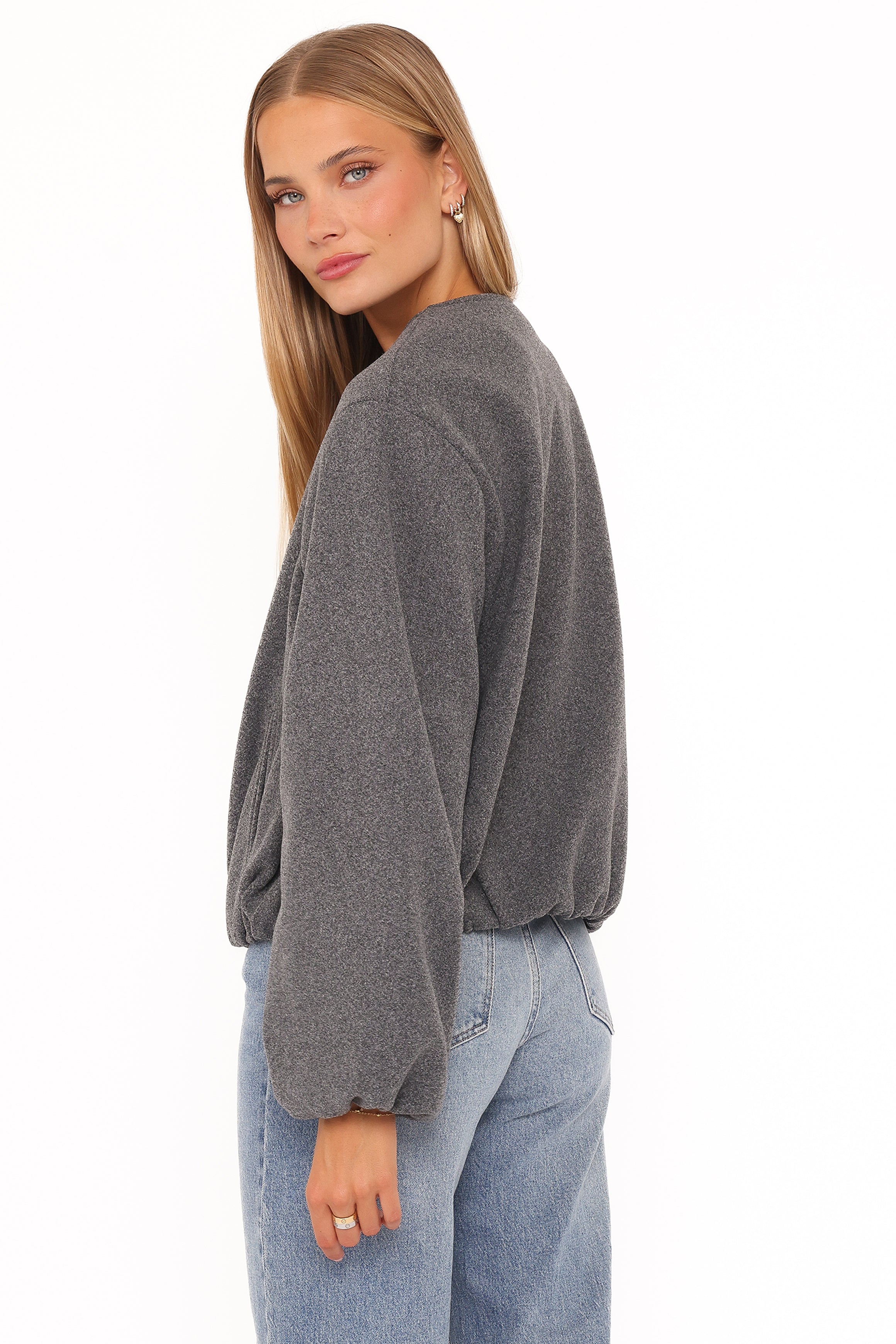 OUTERWEAR @Elisa Cropped Bomber - Heather Grey