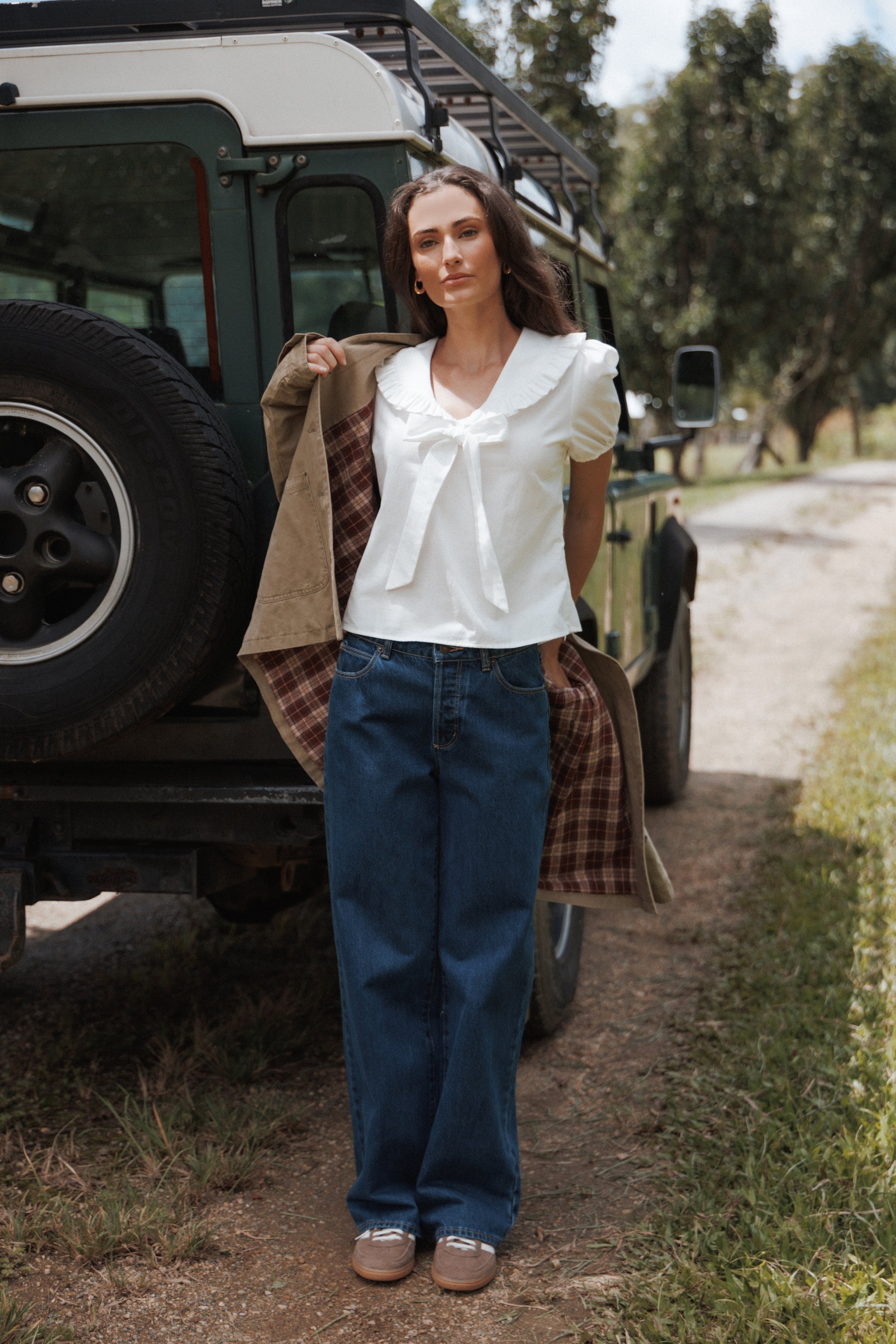 OUTERWEAR Elliot Contrast Collar Barn Jacket - Khaki