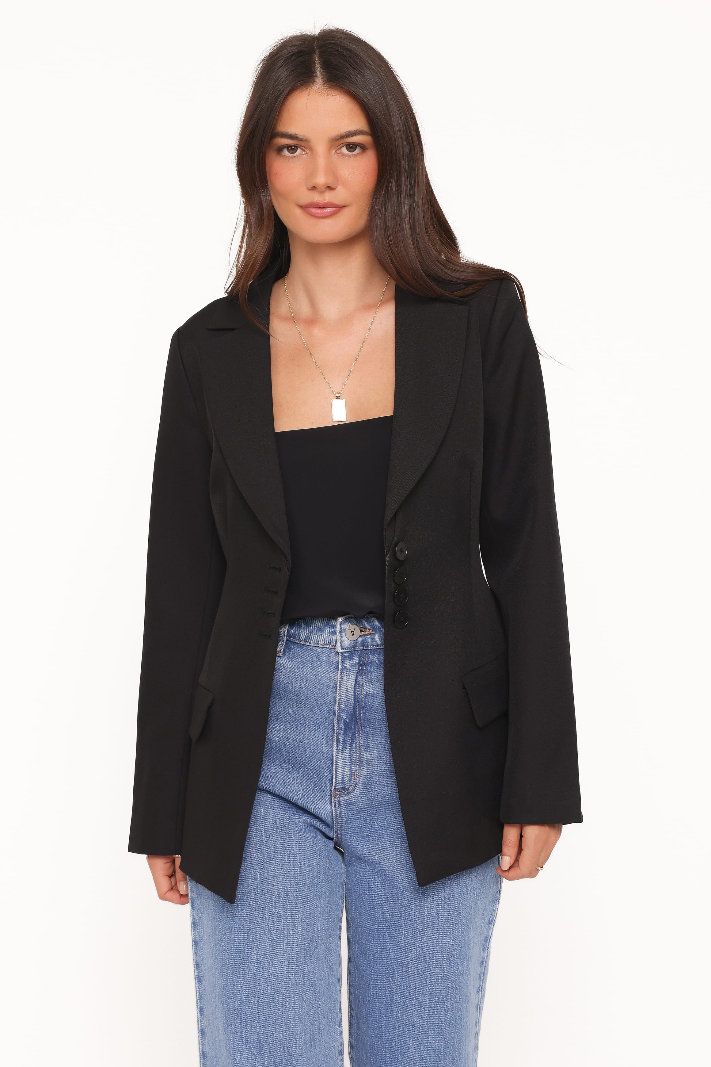 OUTERWEAR Erin Cinched Waist Blazer - Black