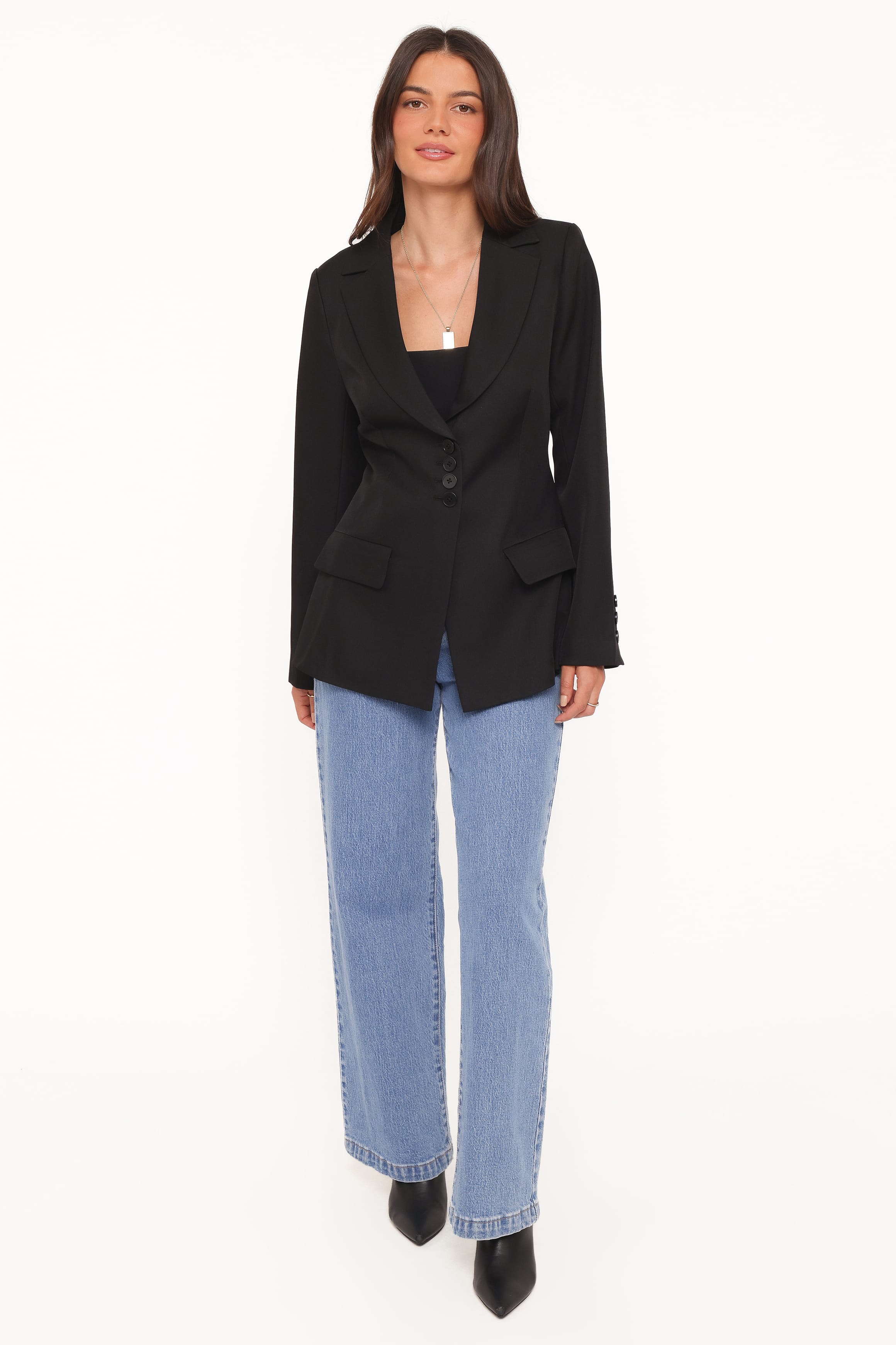 OUTERWEAR Erin Cinched Waist Blazer - Black