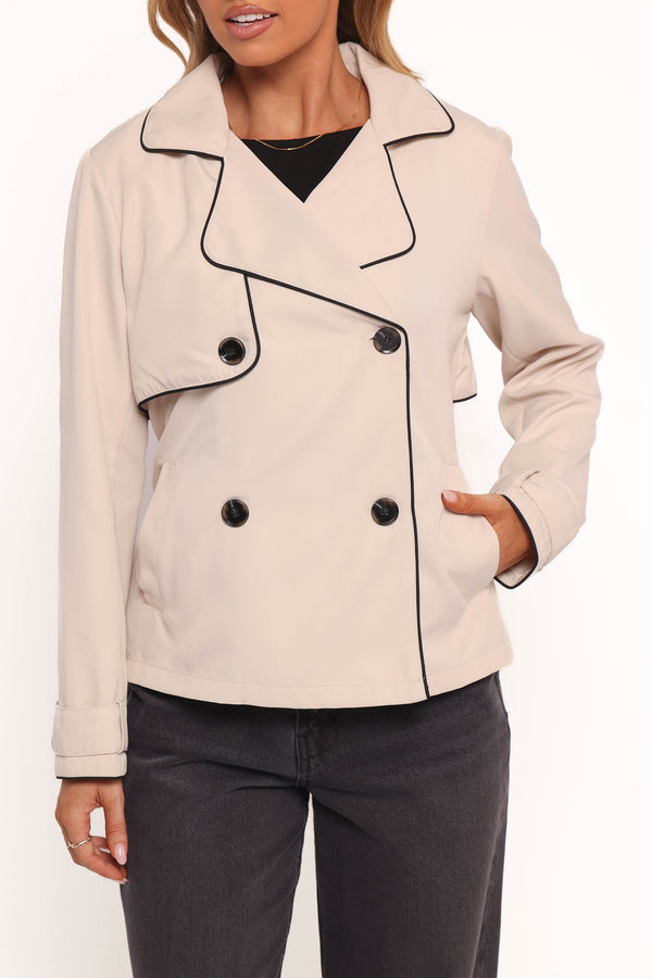 OUTERWEAR Franklin Cropped Trench - Ecru