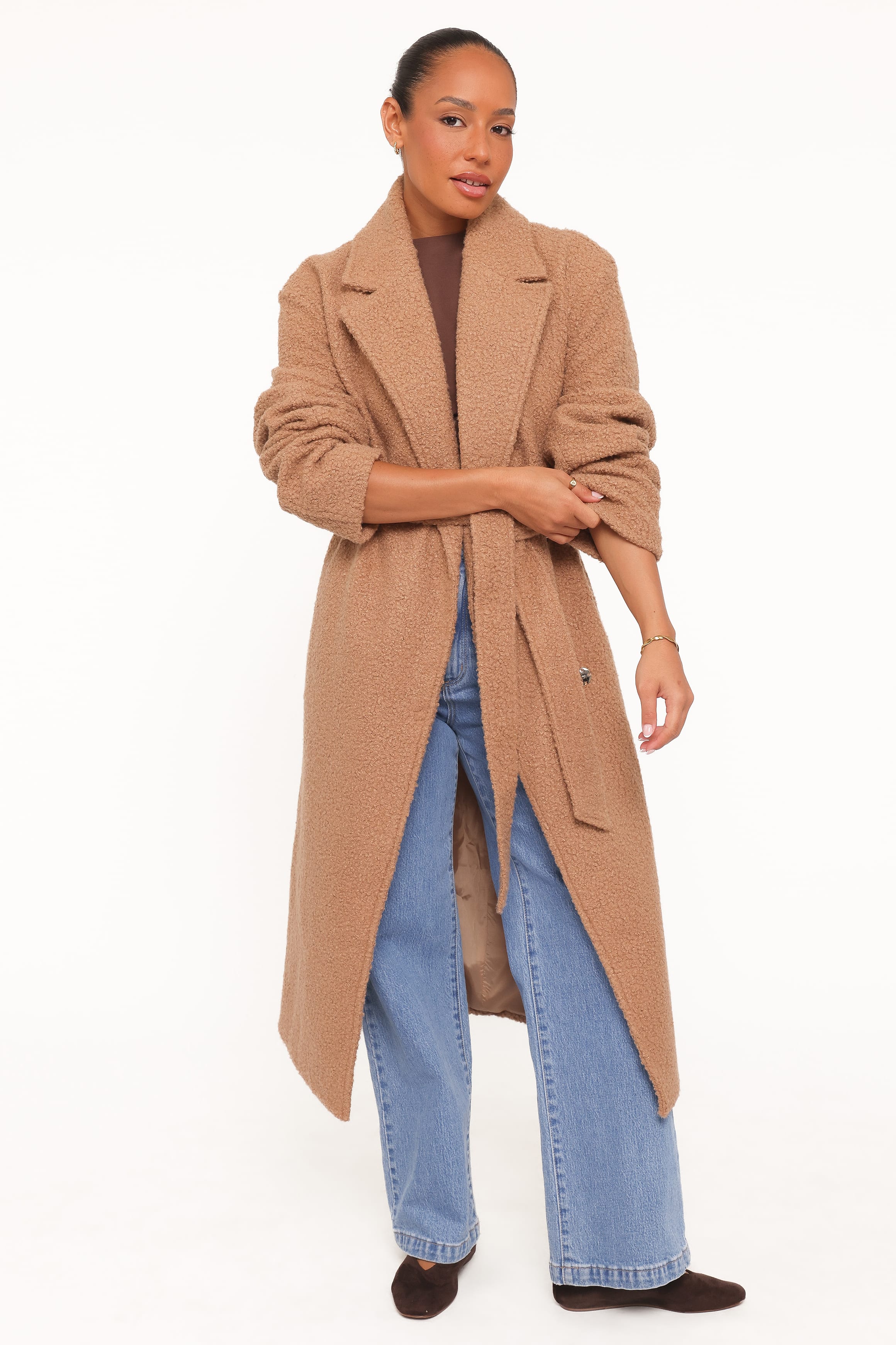 OUTERWEAR Goodie Shearling Coat - Camel
