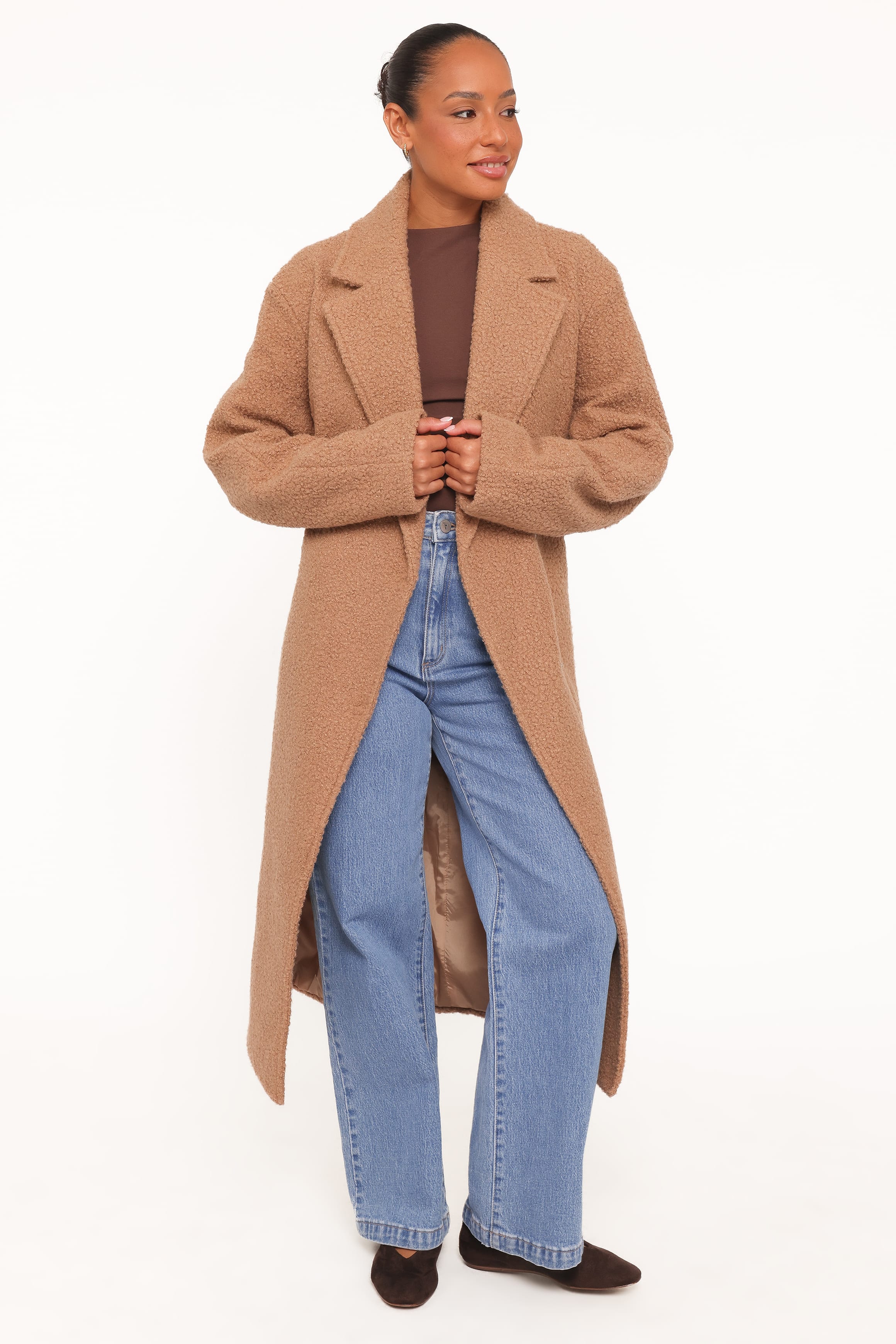OUTERWEAR Goodie Shearling Coat - Camel