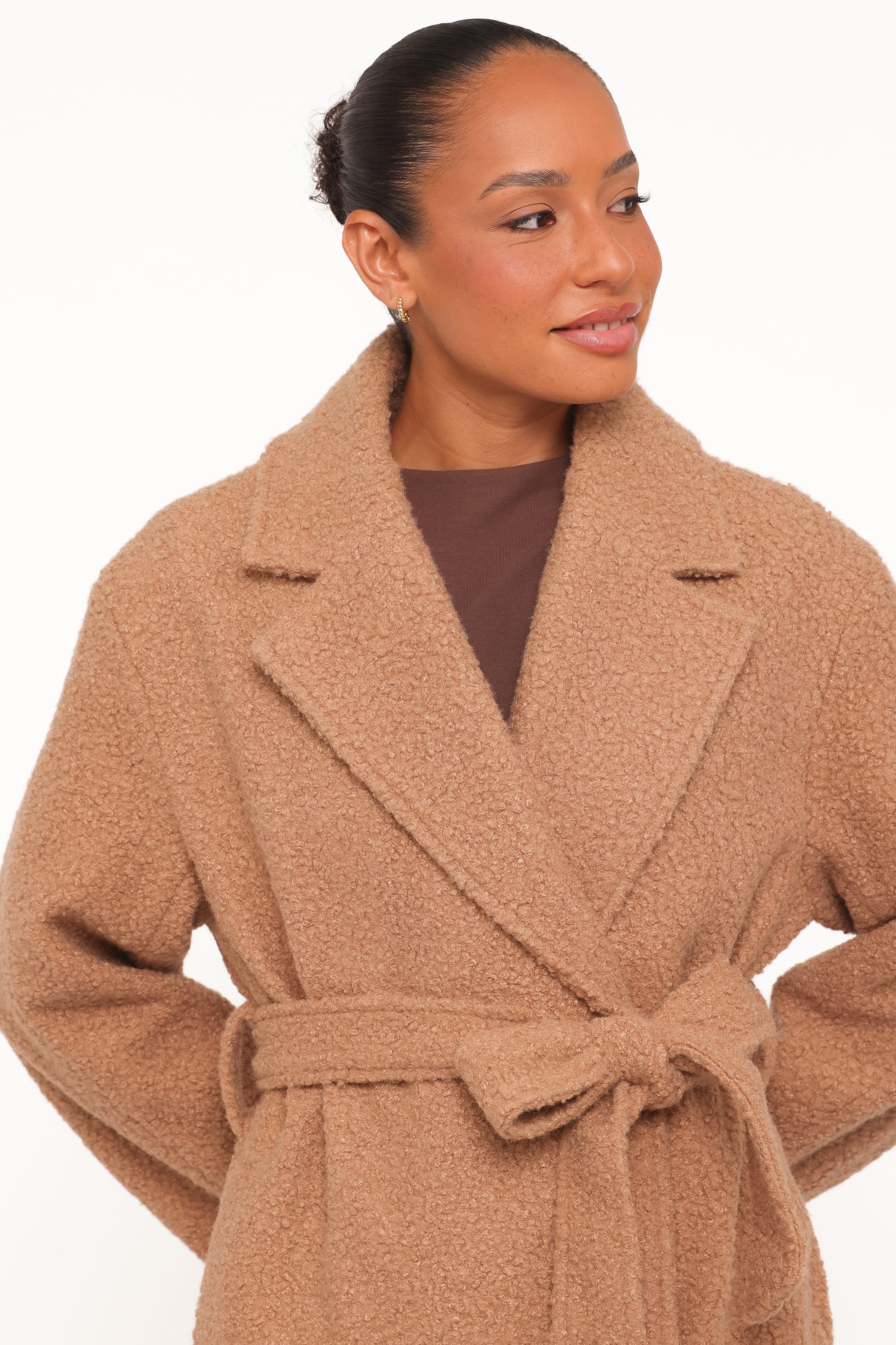 OUTERWEAR Goodie Shearling Coat - Camel