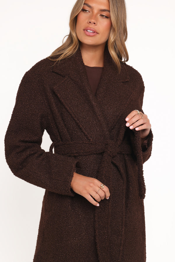 OUTERWEAR Goodie Shearling Coat - Chocolate