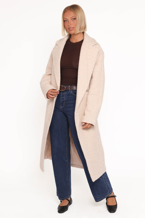 OUTERWEAR Goodie Shearling Coat - Cream