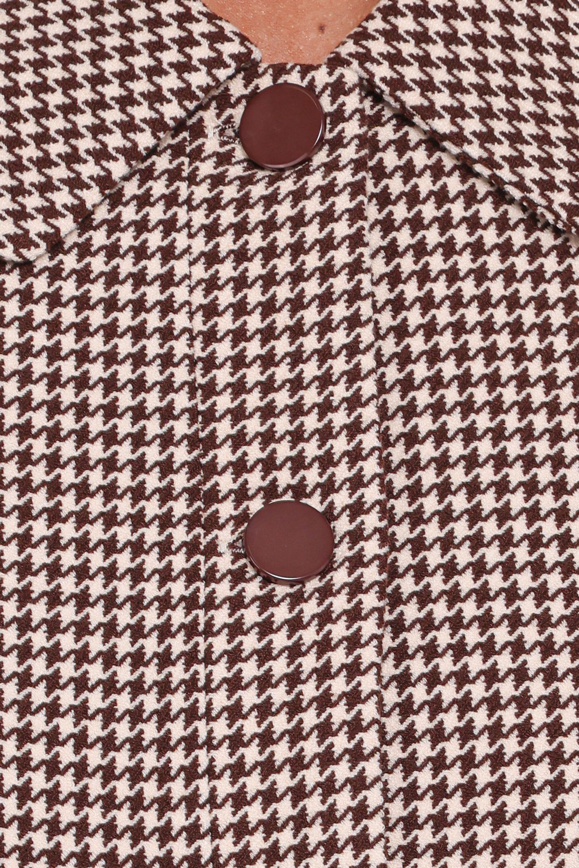 OUTERWEAR Harvie Crop Trucker Jacket - Brown Houndstooth