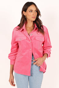 OUTERWEAR @Irena Double Pocket Shacket - Pink (waiting on bulk)