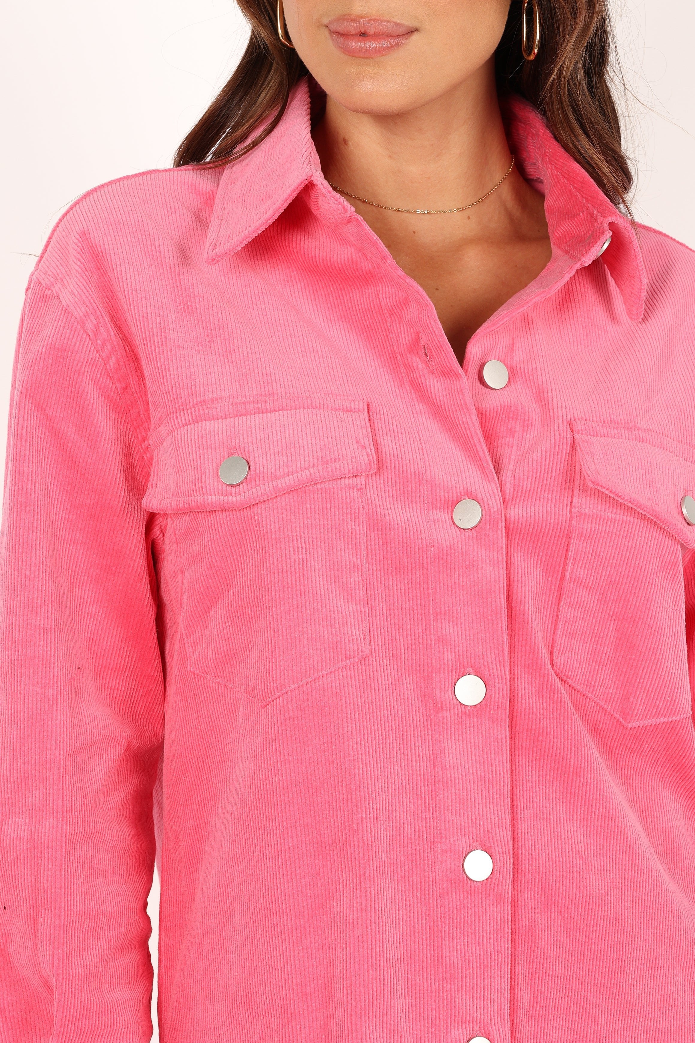 OUTERWEAR @Irena Double Pocket Shacket - Pink (waiting on bulk)