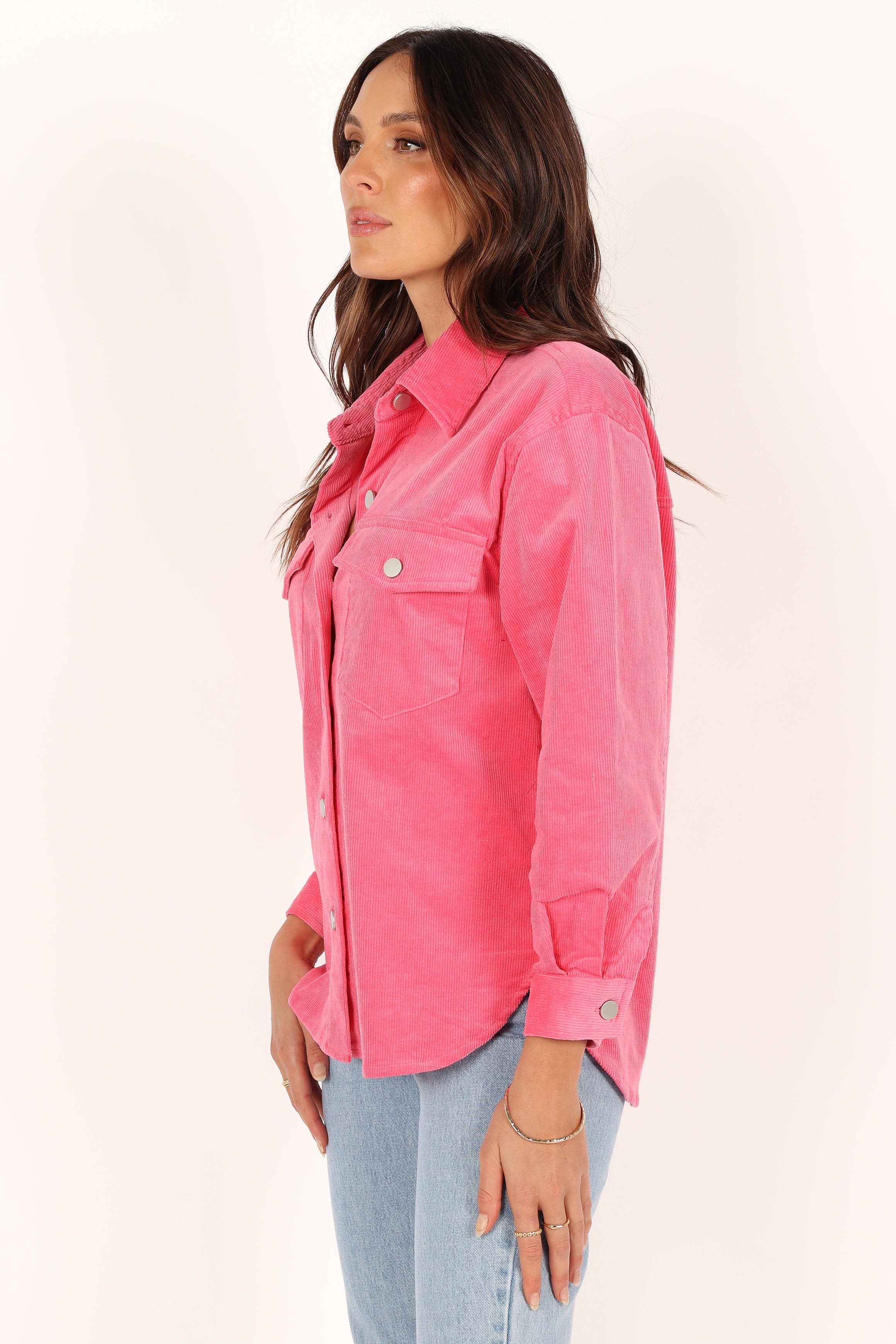 OUTERWEAR @Irena Double Pocket Shacket - Pink (waiting on bulk)