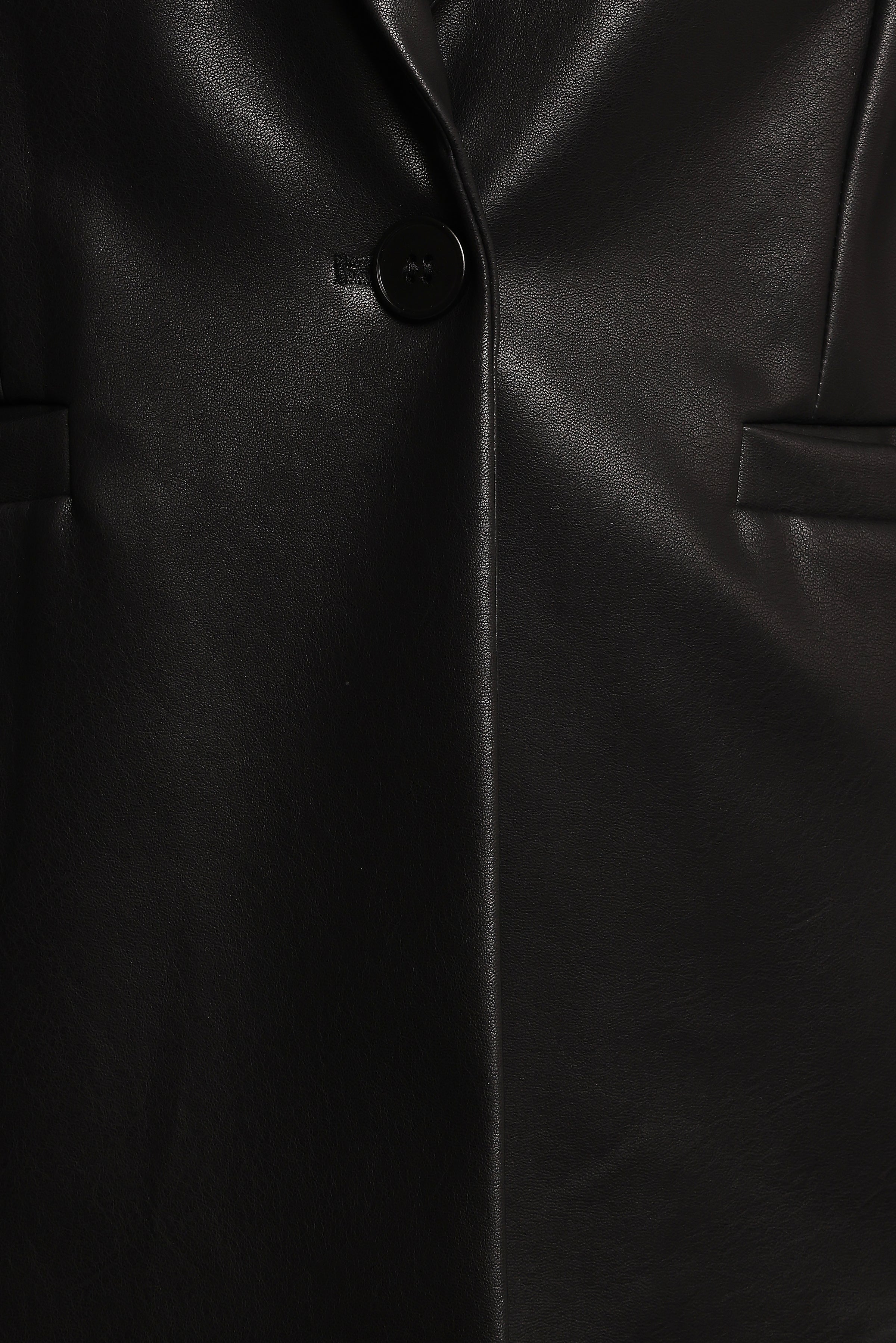 OUTERWEAR Jamie Faux Leather Blazer - Black