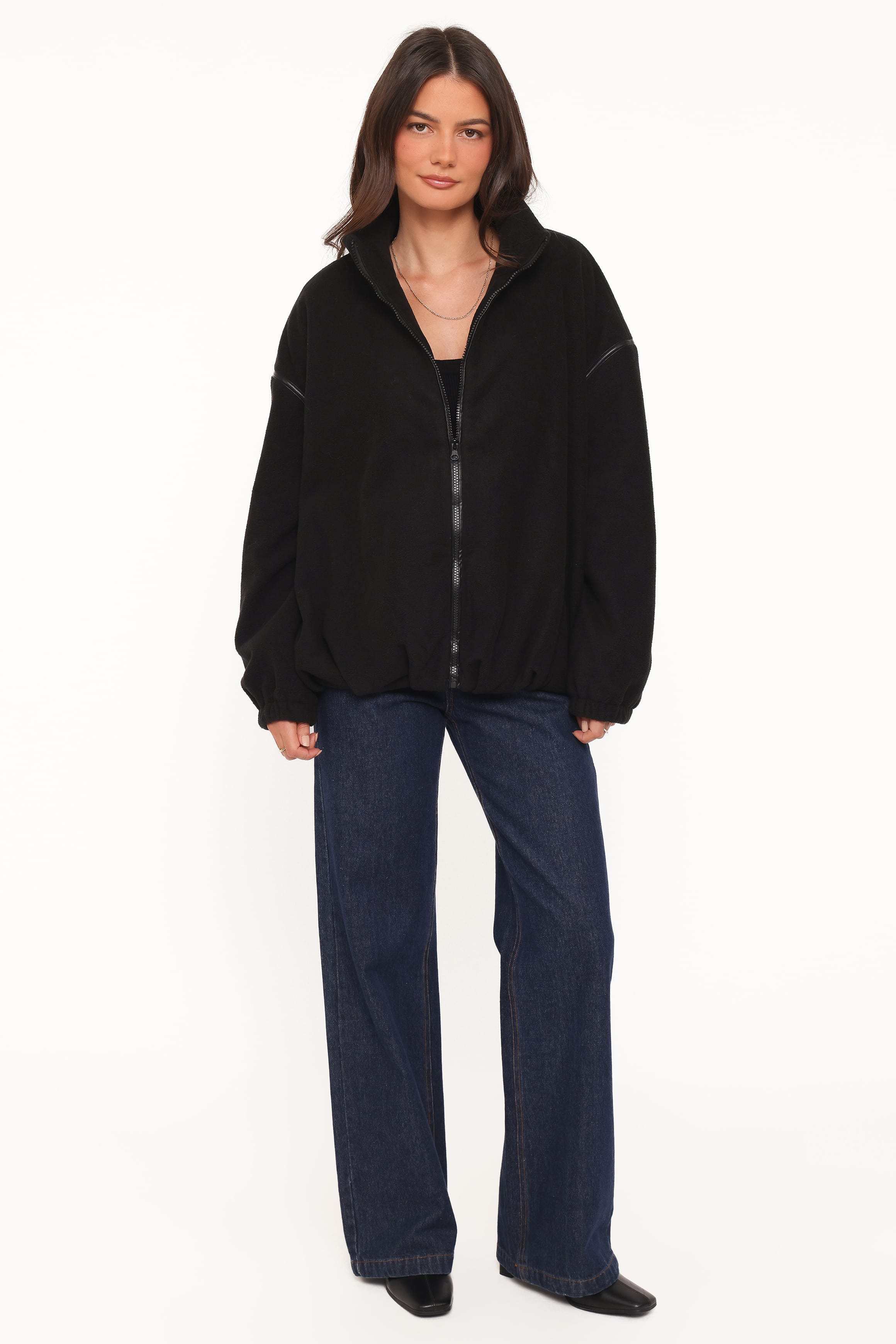 OUTERWEAR Jaydana Fleece Bomber Jacket - Black