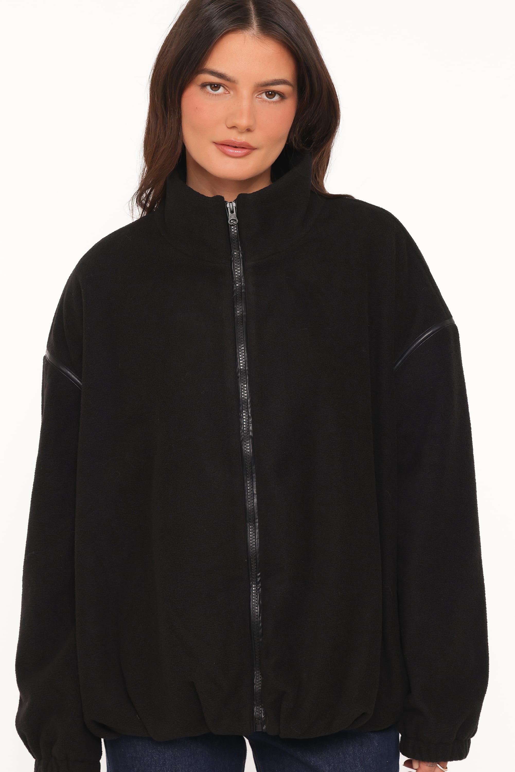OUTERWEAR Jaydana Fleece Bomber Jacket - Black