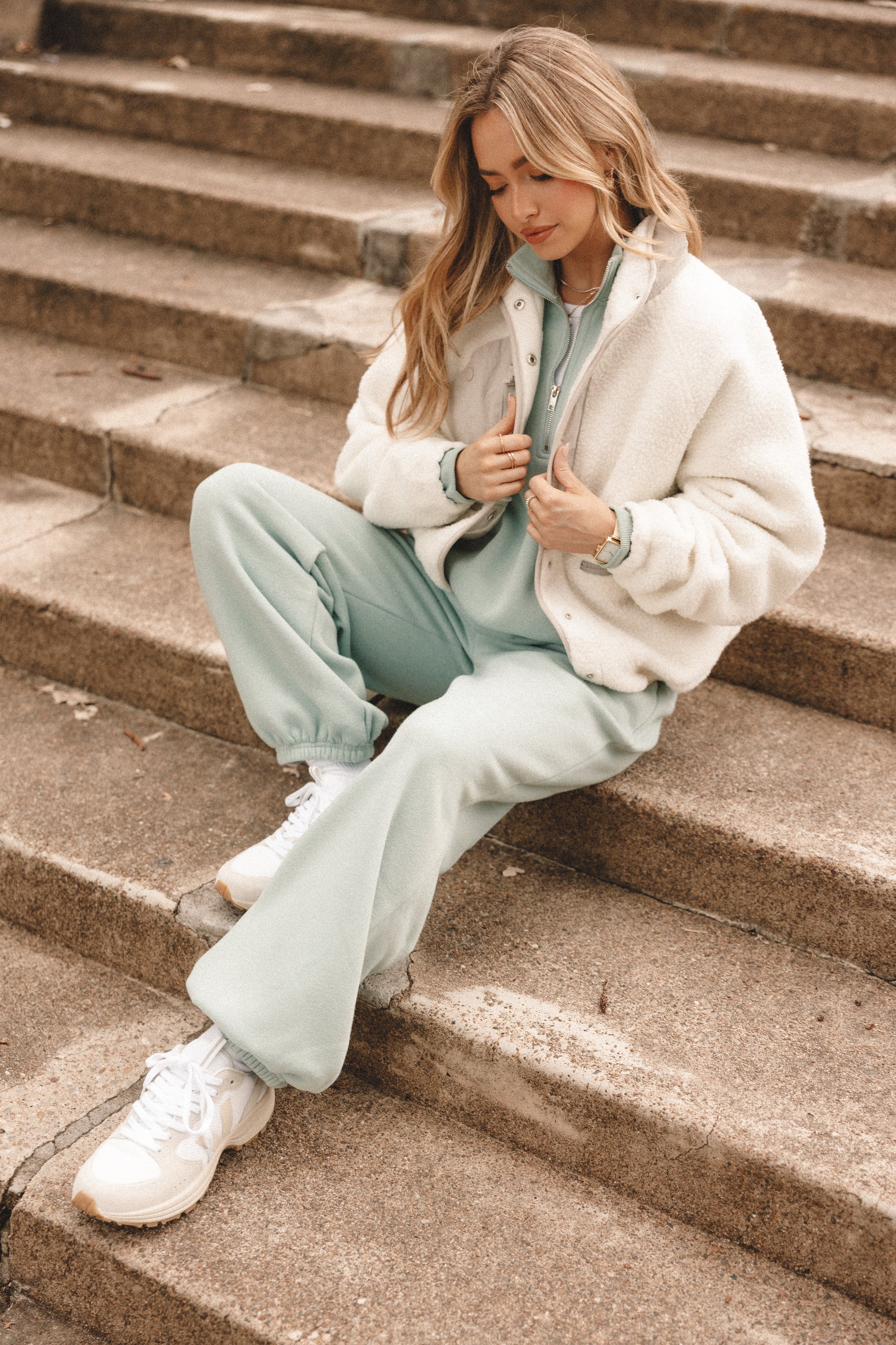 OUTERWEAR Josephine Zip Front Jacket - Ivory