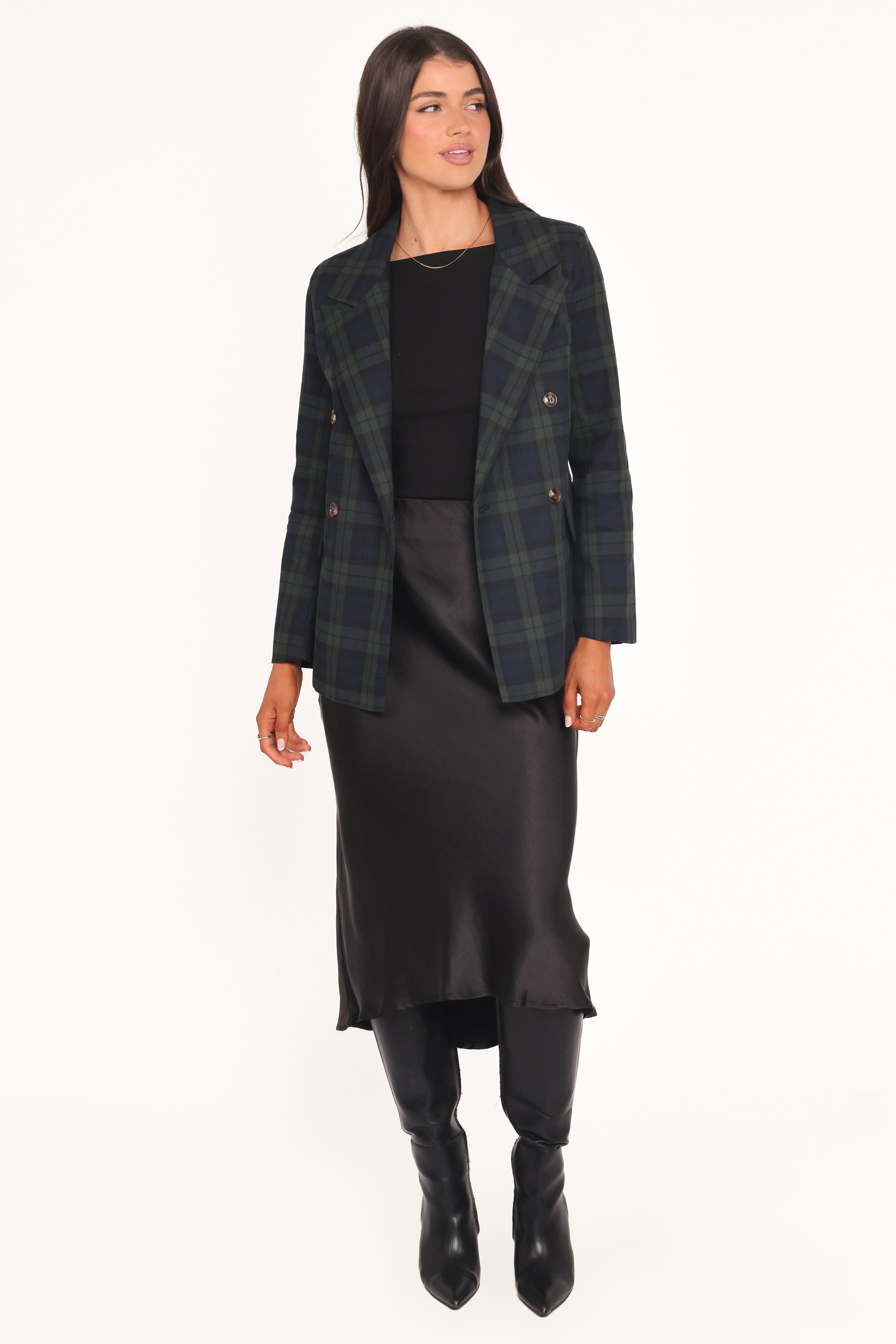 OUTERWEAR Juliette Blazer - Green Plaid