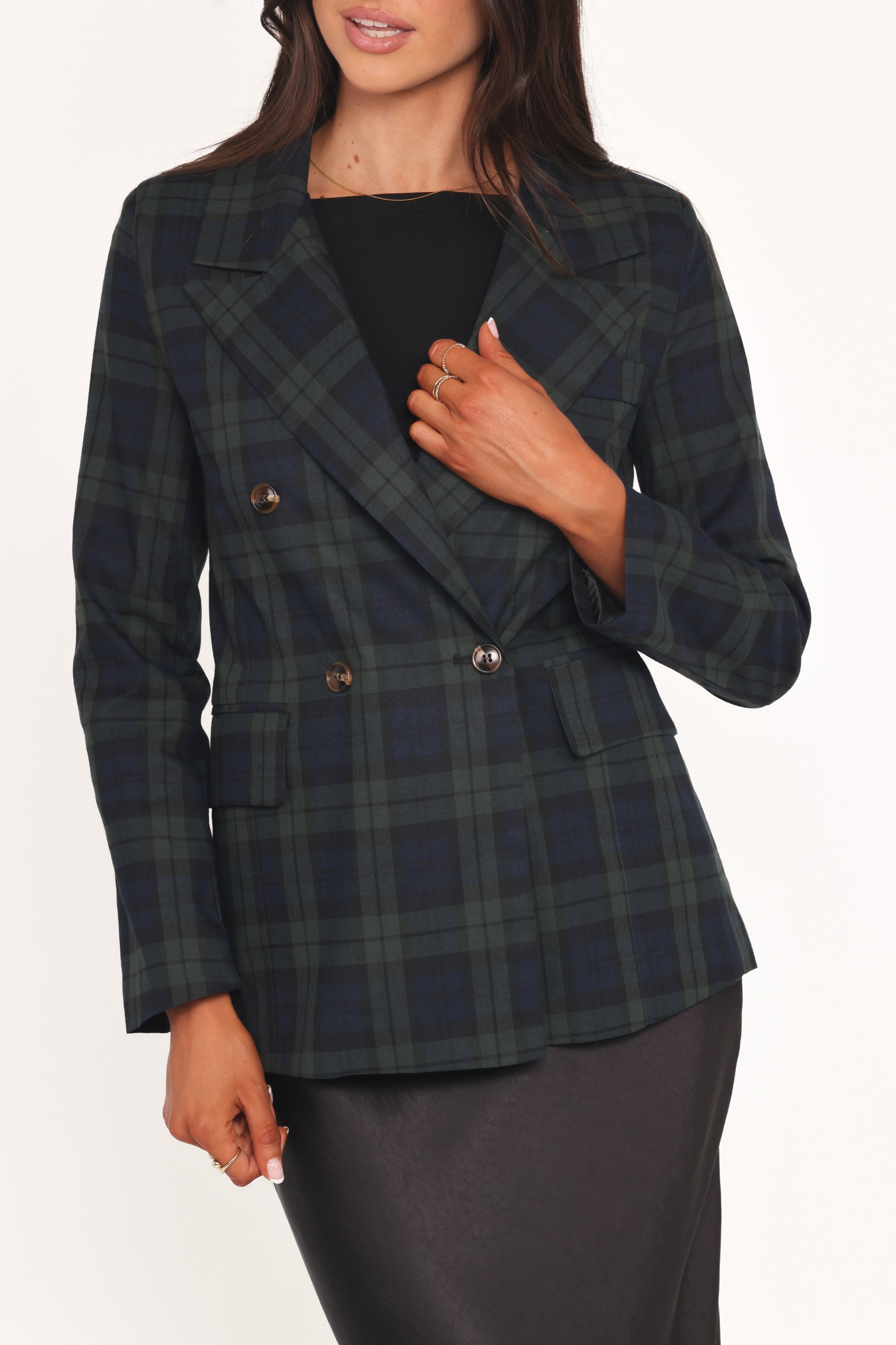 OUTERWEAR Juliette Blazer - Green Plaid