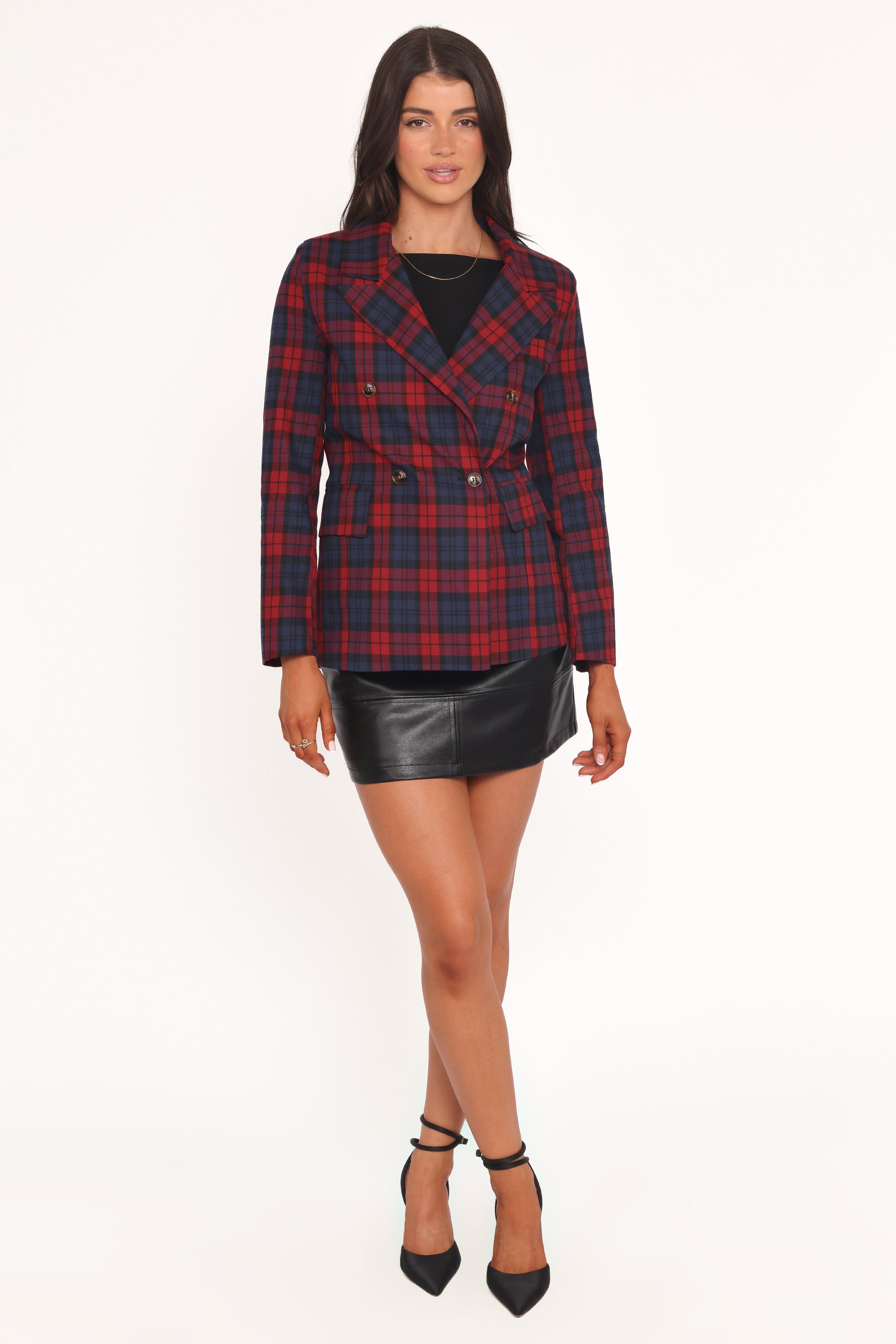 OUTERWEAR Juliette Blazer -  Red Plaid