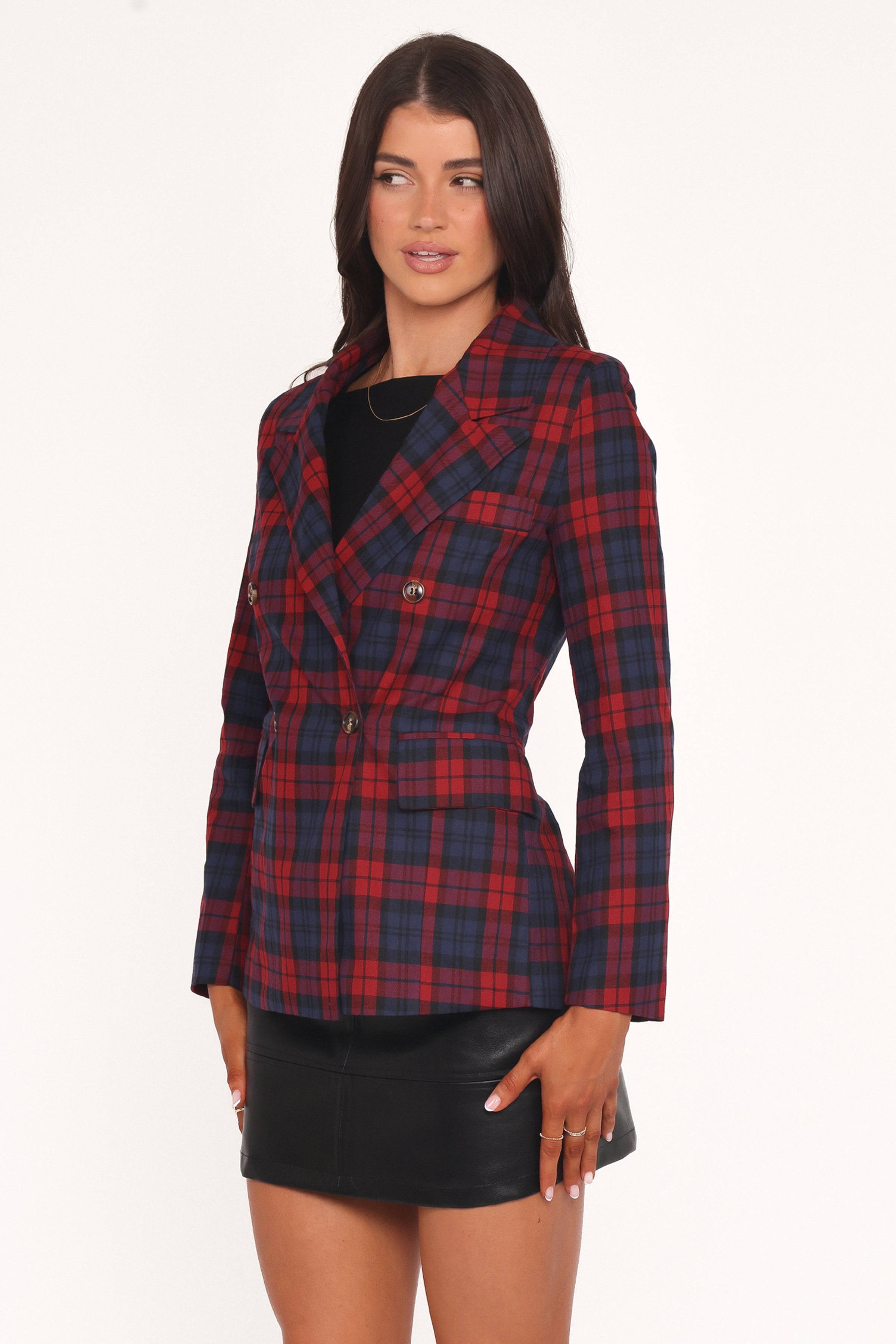 OUTERWEAR Juliette Blazer -  Red Plaid