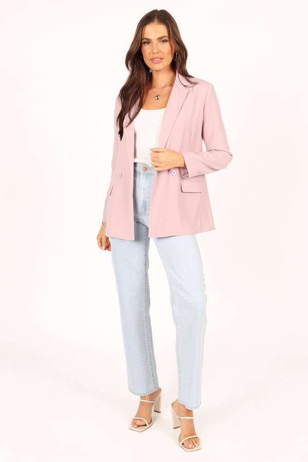 Outerwear Keeley Button Front Blazer - Blush