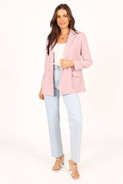 Outerwear Keeley Button Front Blazer - Blush