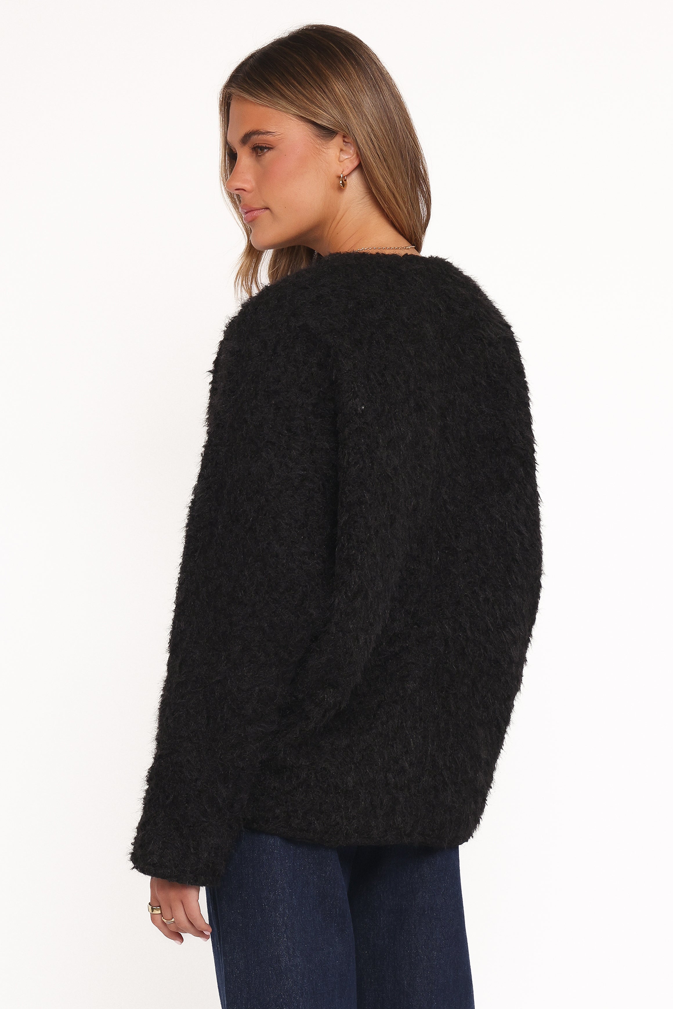 OUTERWEAR Kimmy Bow Oversized Cardigan - Black
