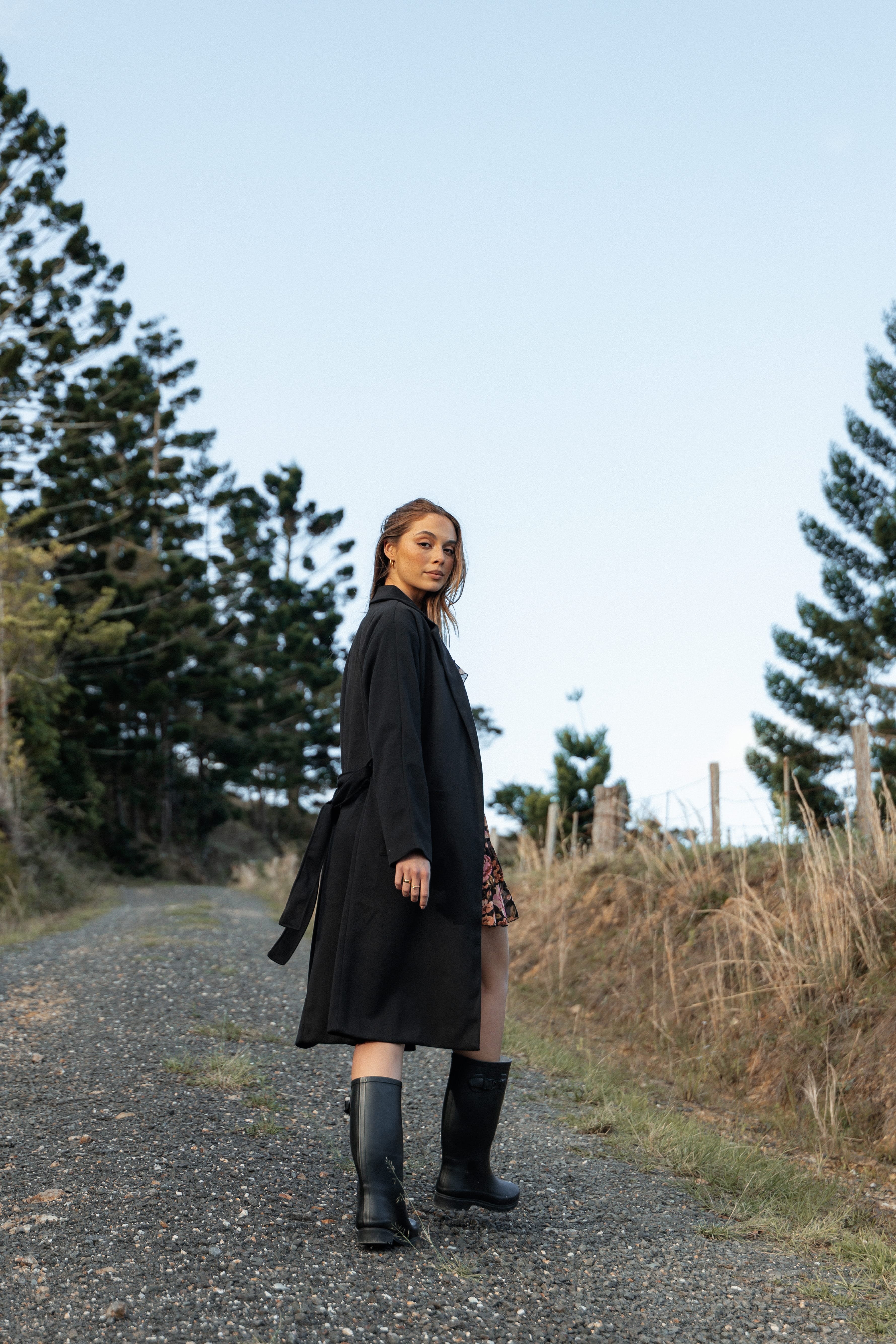 OUTERWEAR Kloss Tie Front Long Coat - Black