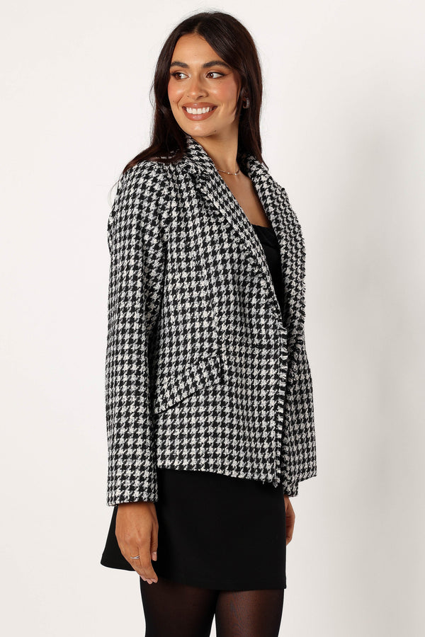 OUTERWEAR @Leighton Houndstooth Blazer - Cream