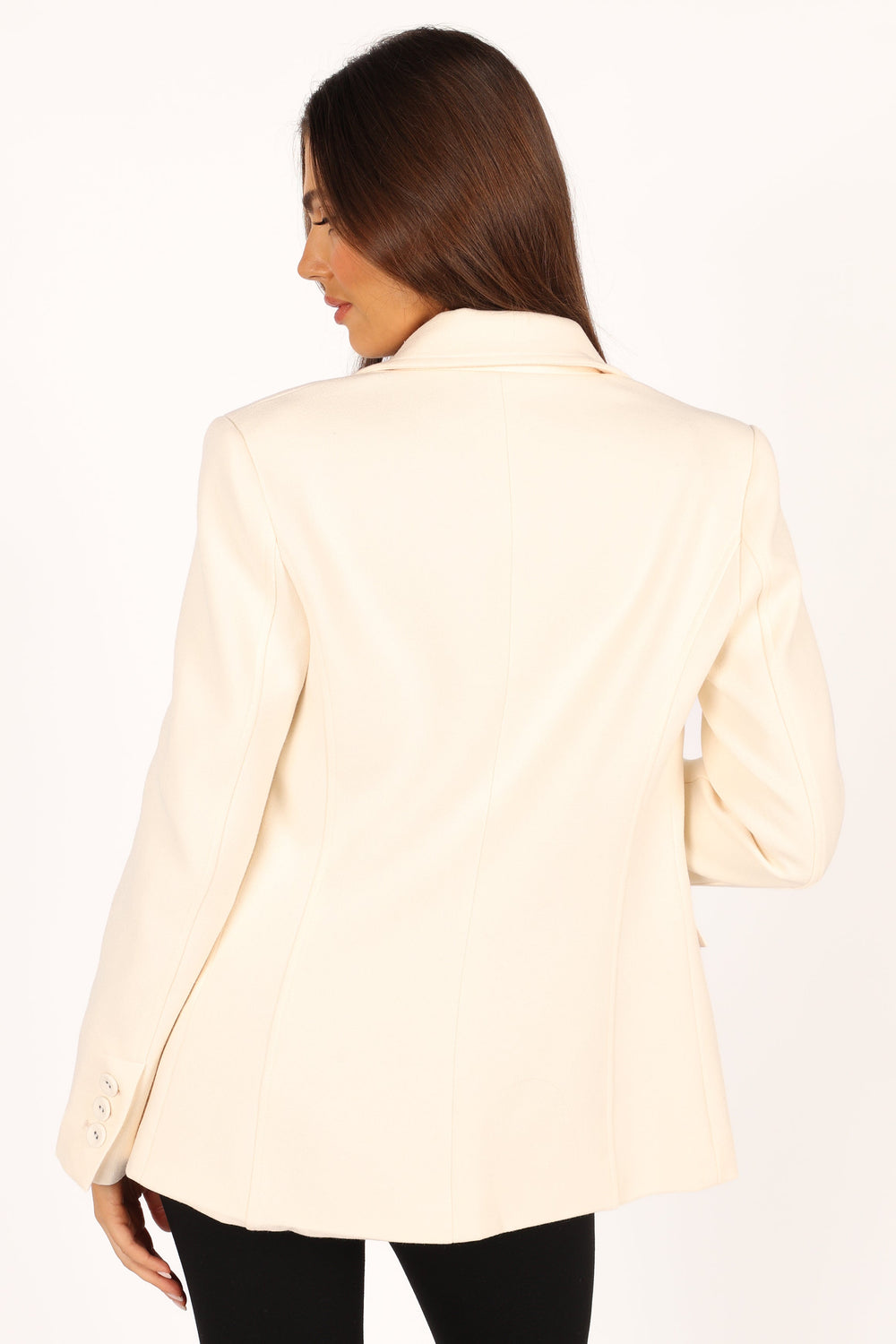 Outerwear @Lillian Button Front Blazer - Cream