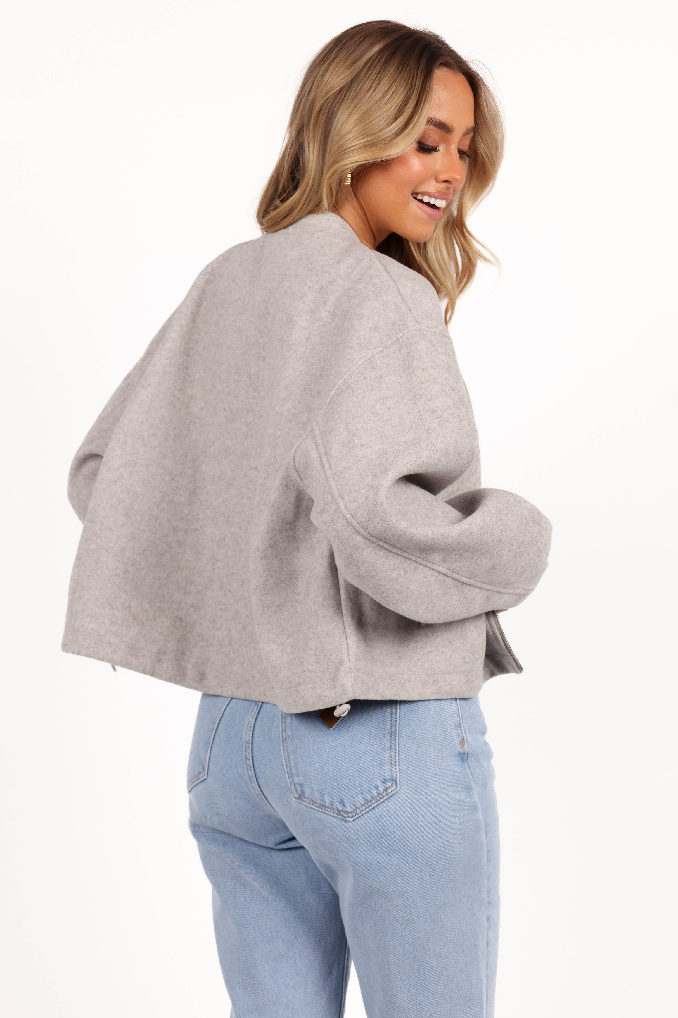 OUTERWEAR Liv Zip Front Jacket - Grey