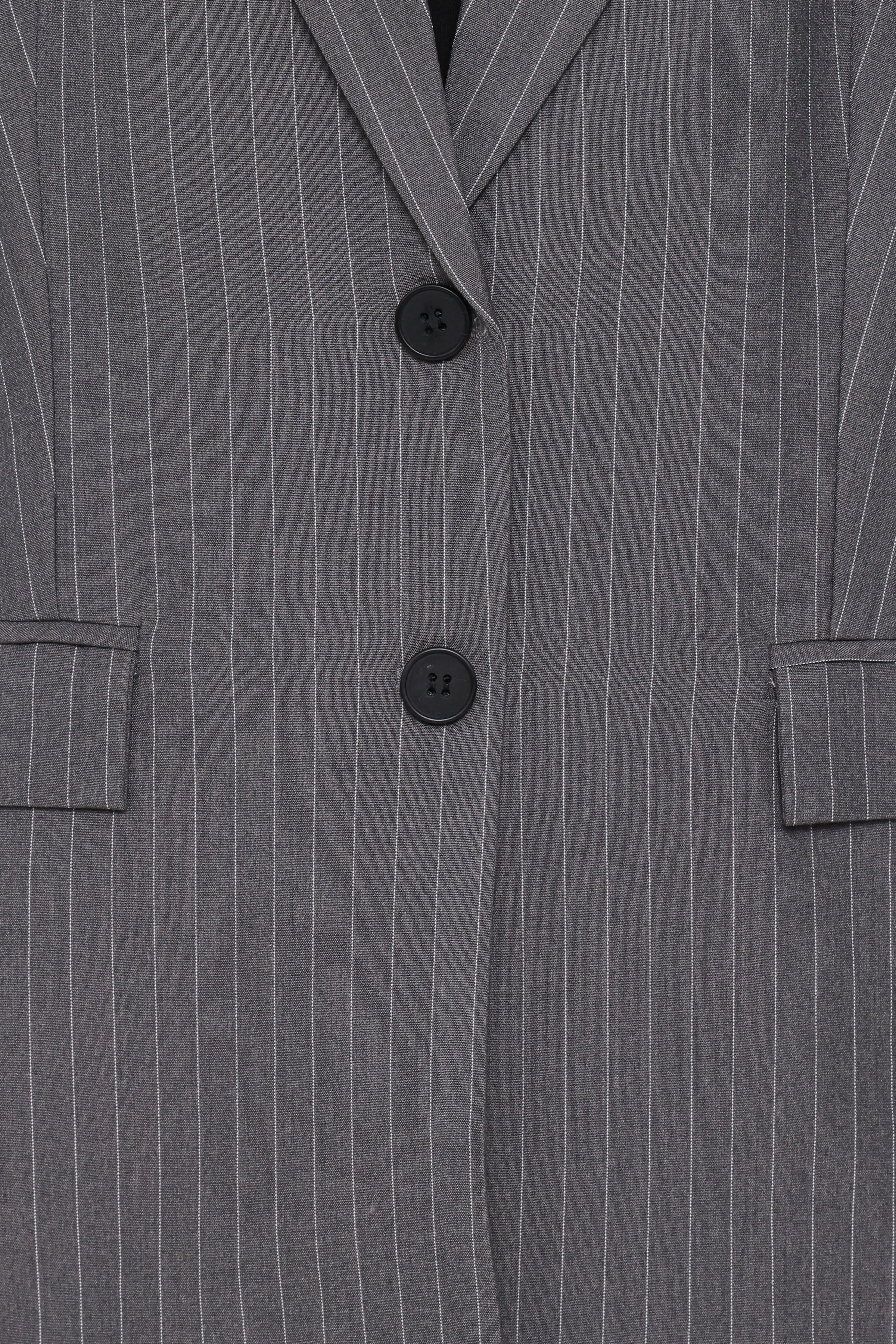 OUTERWEAR Livia Striped Blazer - Charcoal