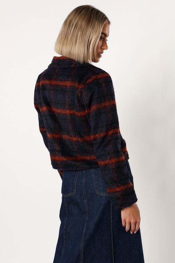 OUTERWEAR @Logan Plaid Jacket - Navy/Teal