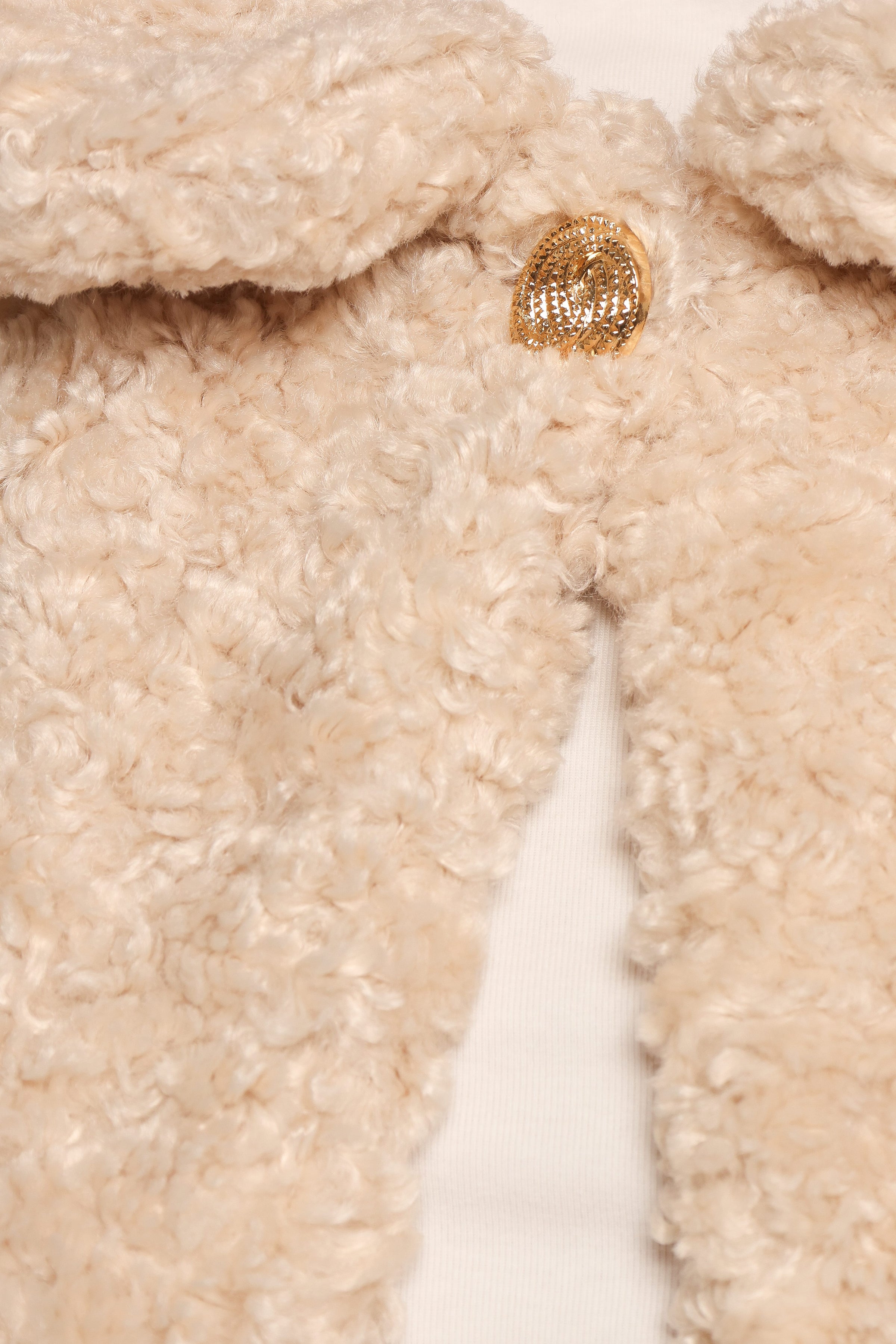 OUTERWEAR Lucie Faux Fur Crop Jacket - Cream
