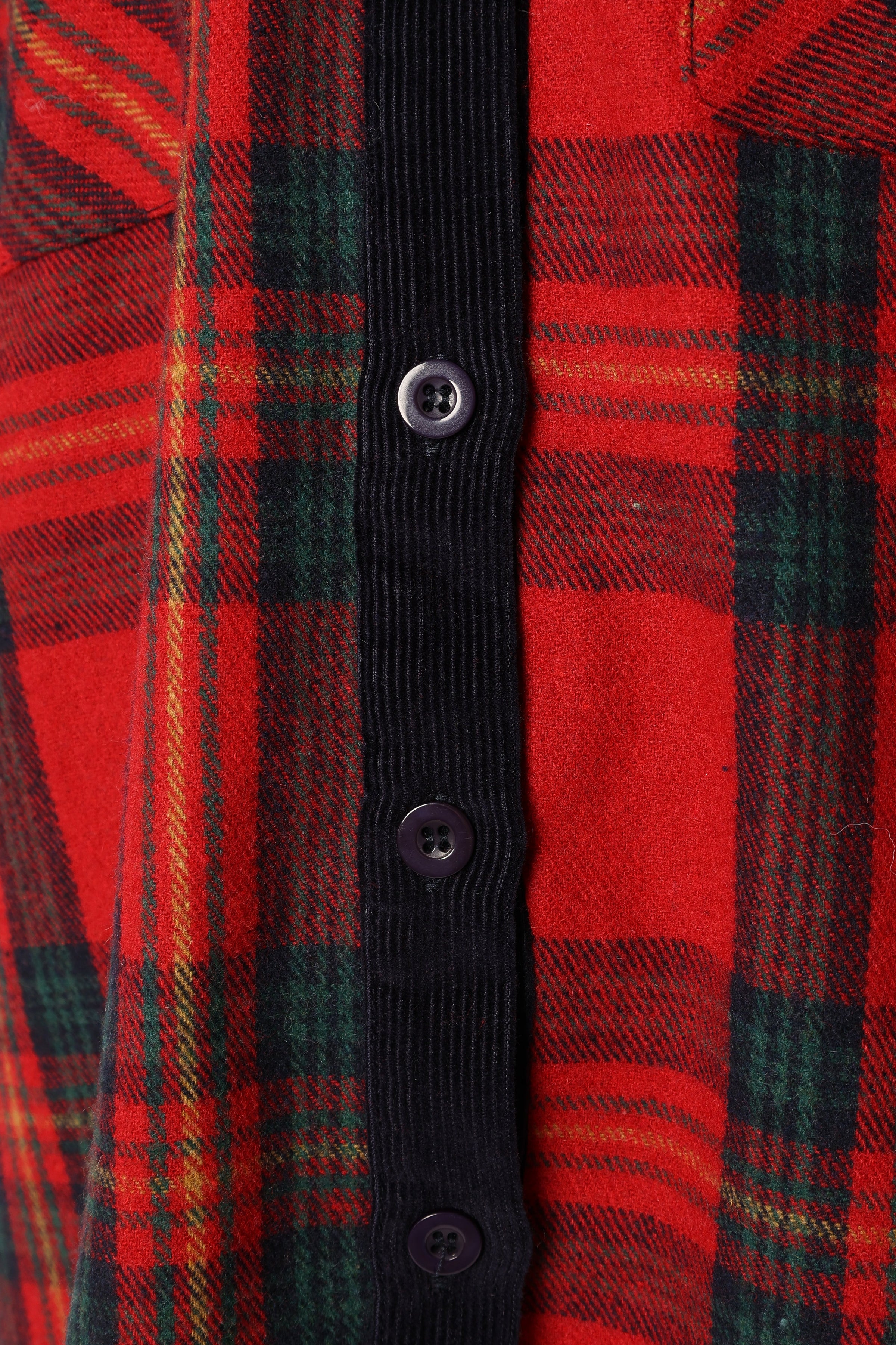 OUTERWEAR @Lucille Plaid Shacket - Red/Navy