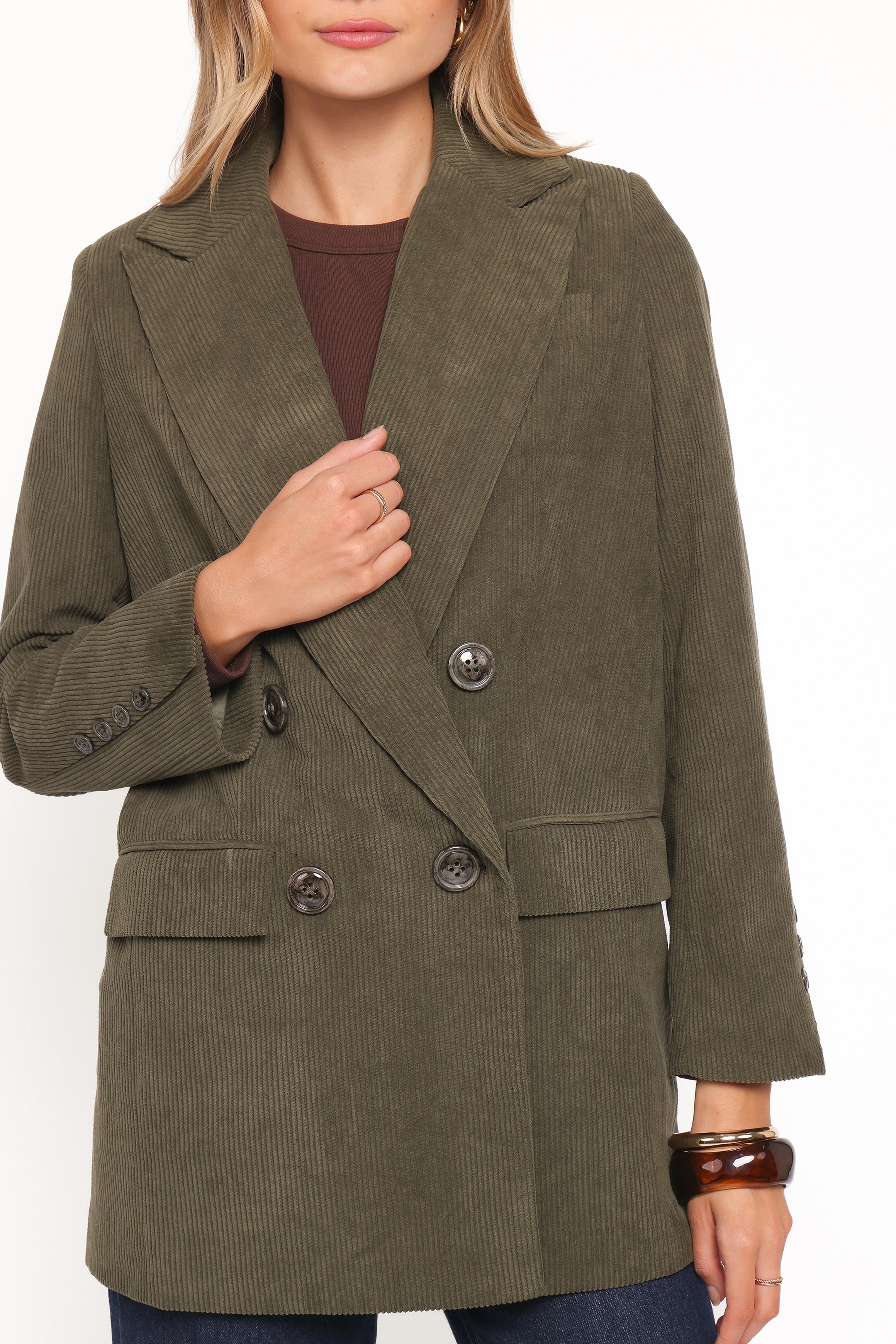 OUTERWEAR Madi Corduroy Blazer - Olive