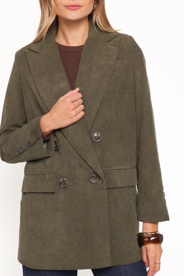 OUTERWEAR Madi Corduroy Blazer - Olive