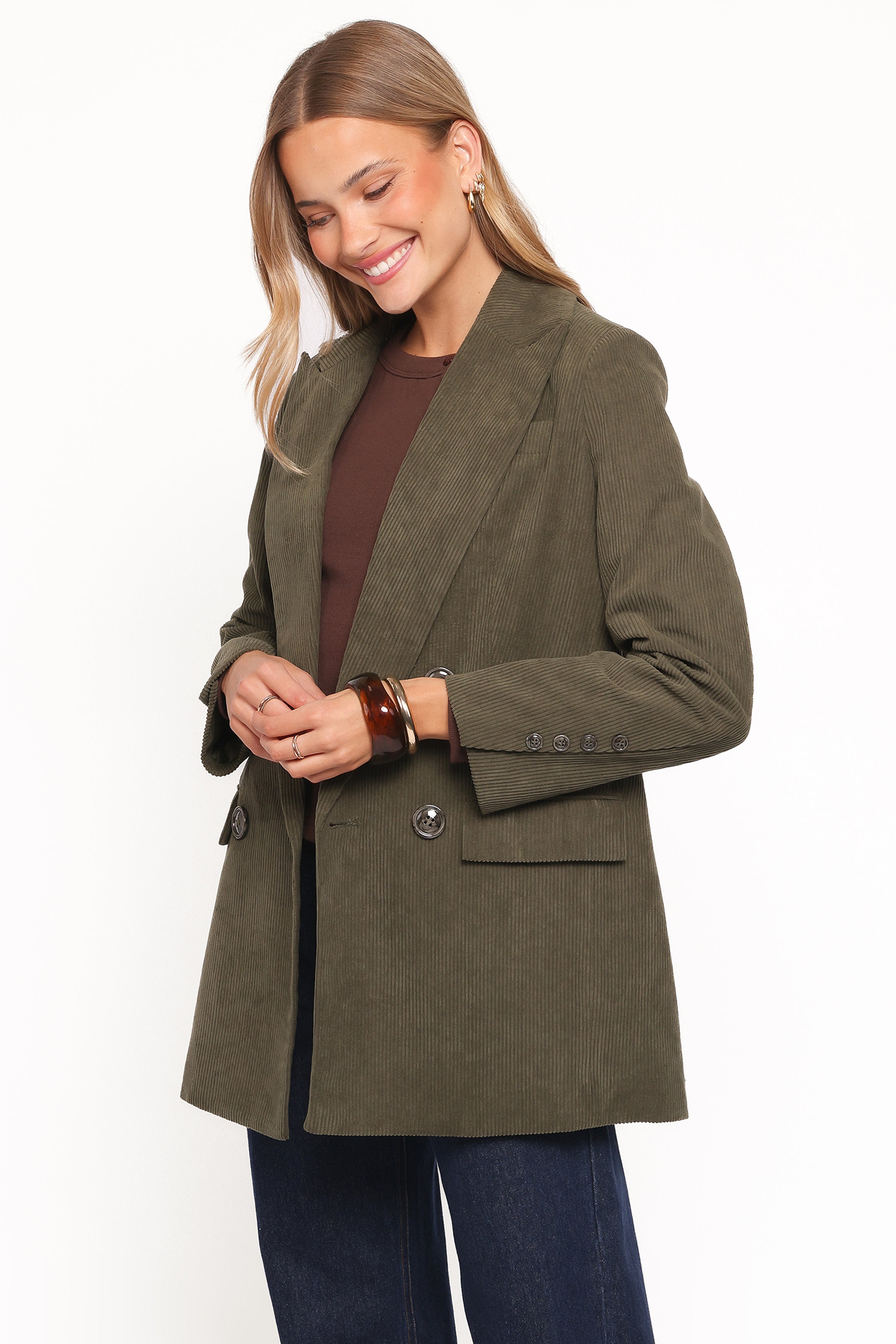 OUTERWEAR Madi Corduroy Blazer - Olive