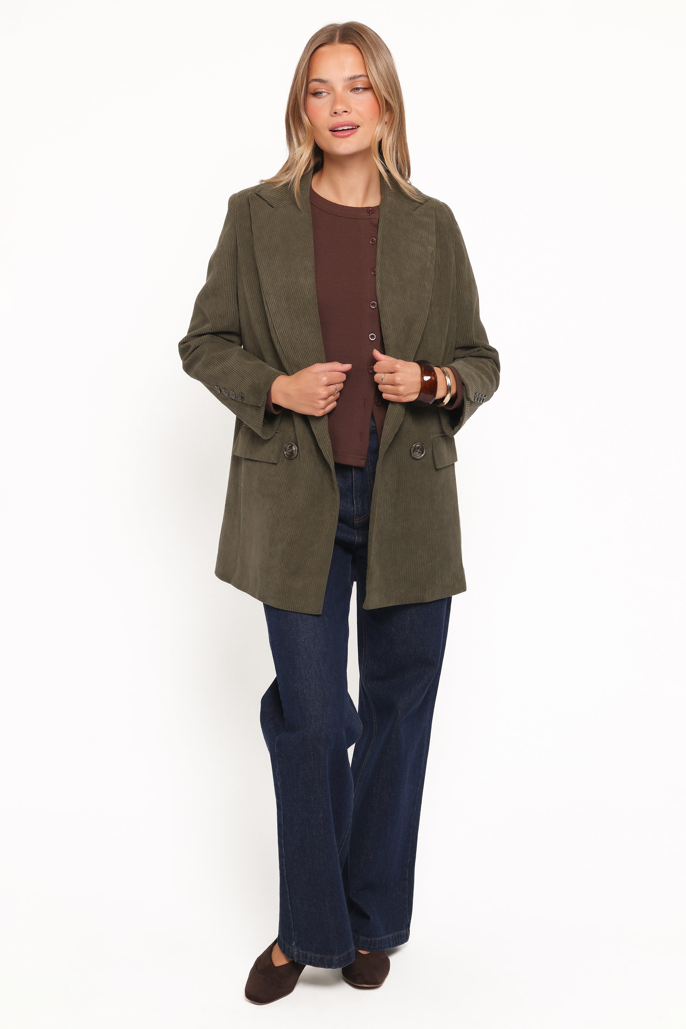 OUTERWEAR Madi Corduroy Blazer - Olive