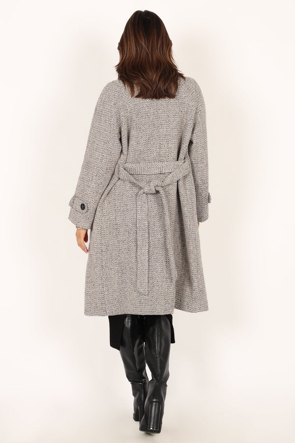 Outerwear @Matilda Tweed Coat - Grey