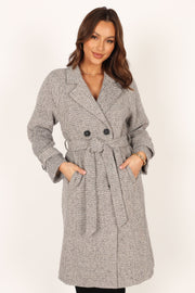 Outerwear @Matilda Tweed Coat - Grey