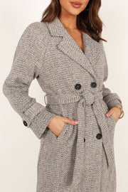 Outerwear @Matilda Tweed Coat - Grey