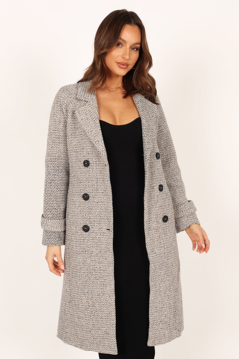 Matilda Tweed Coat - Grey - Petal & Pup