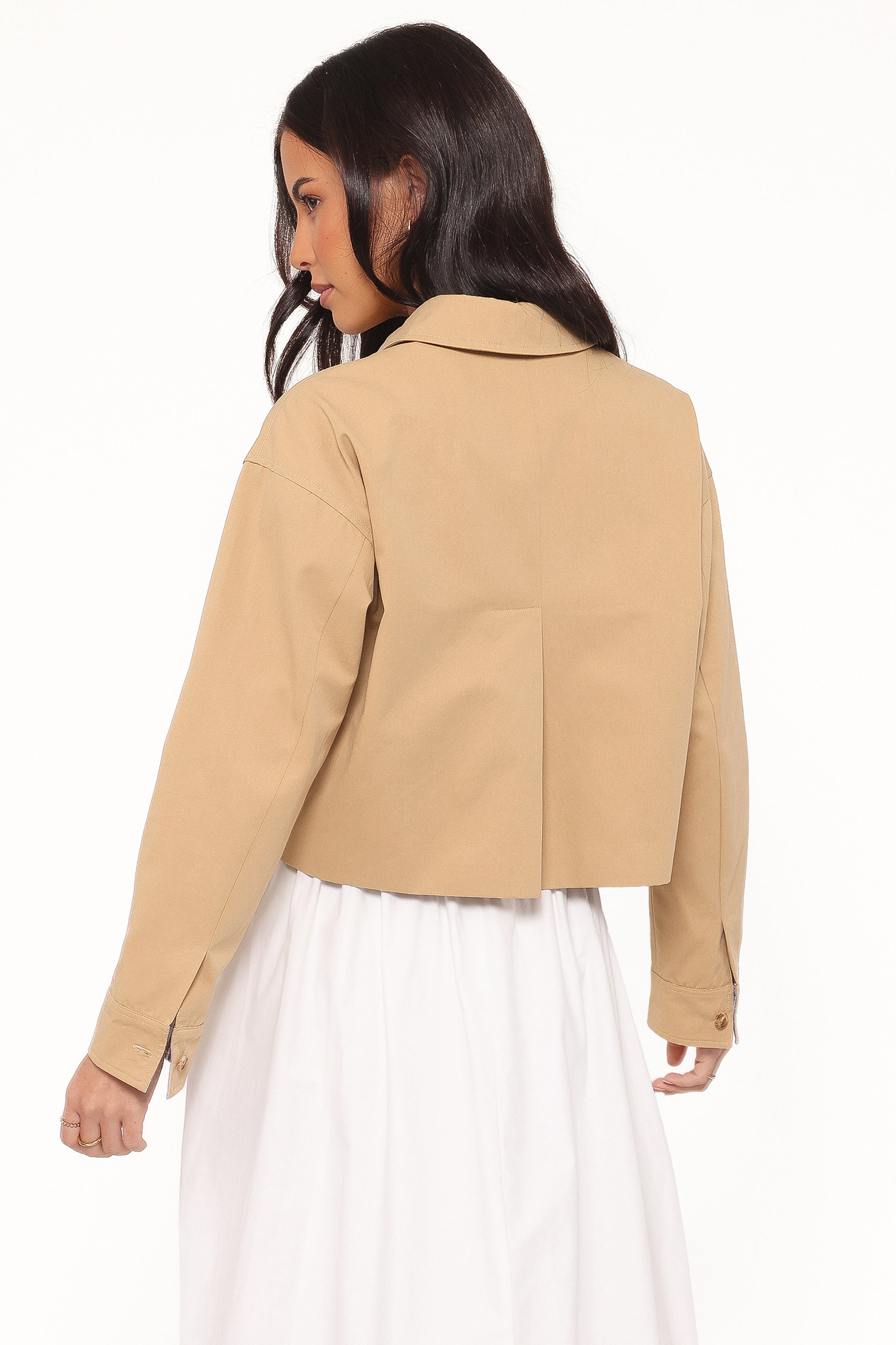 OUTERWEAR Mattie Cropped Trucker Jacket - Taupe