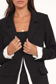 OUTERWEAR Melissa Layered Blazer - Black