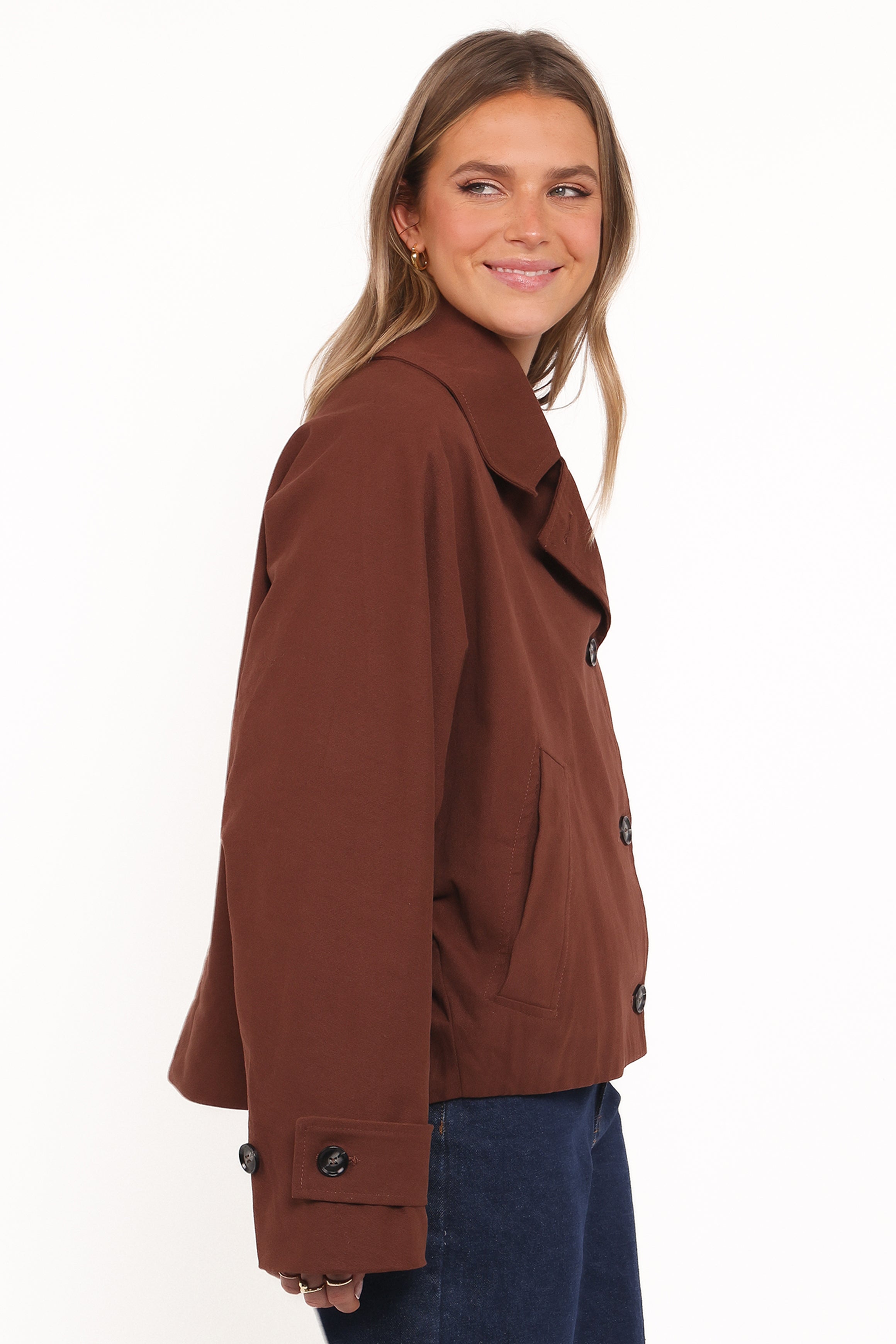OUTERWEAR Notion Cropped Trench - Espresso
