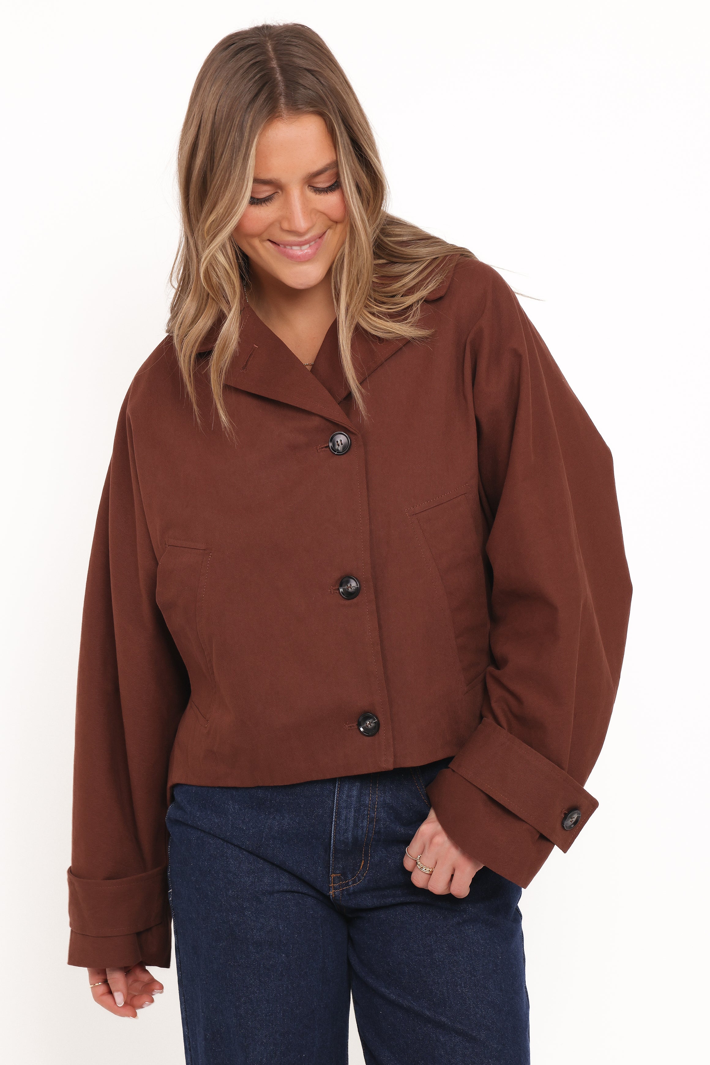 OUTERWEAR Notion Cropped Trench - Espresso
