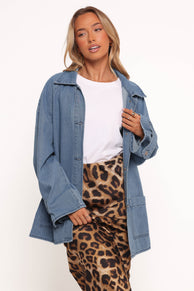OUTERWEAR Novan Oversized Shacket - Denim