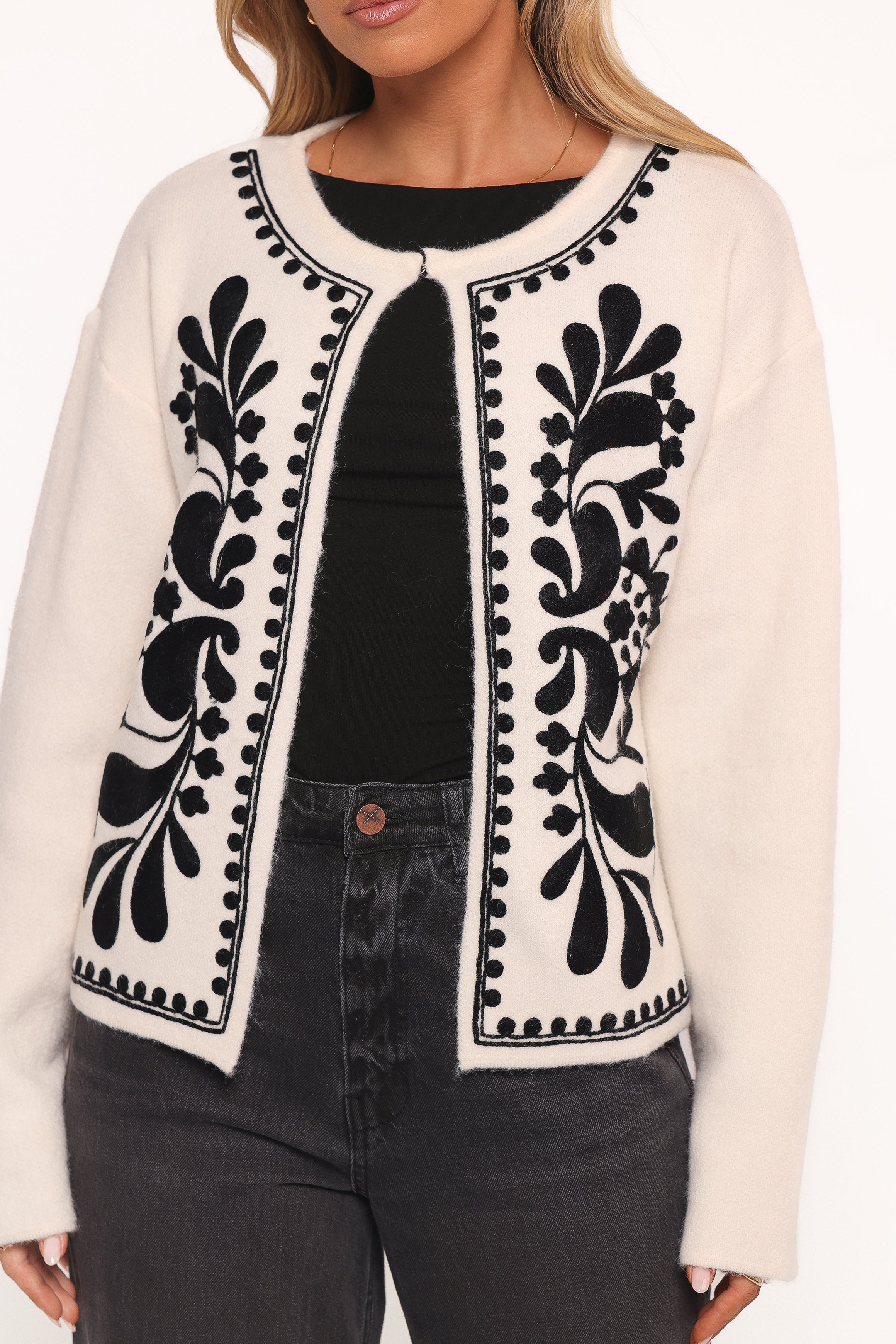 OUTERWEAR Oliver Floral Embroidered Jacket - Cream