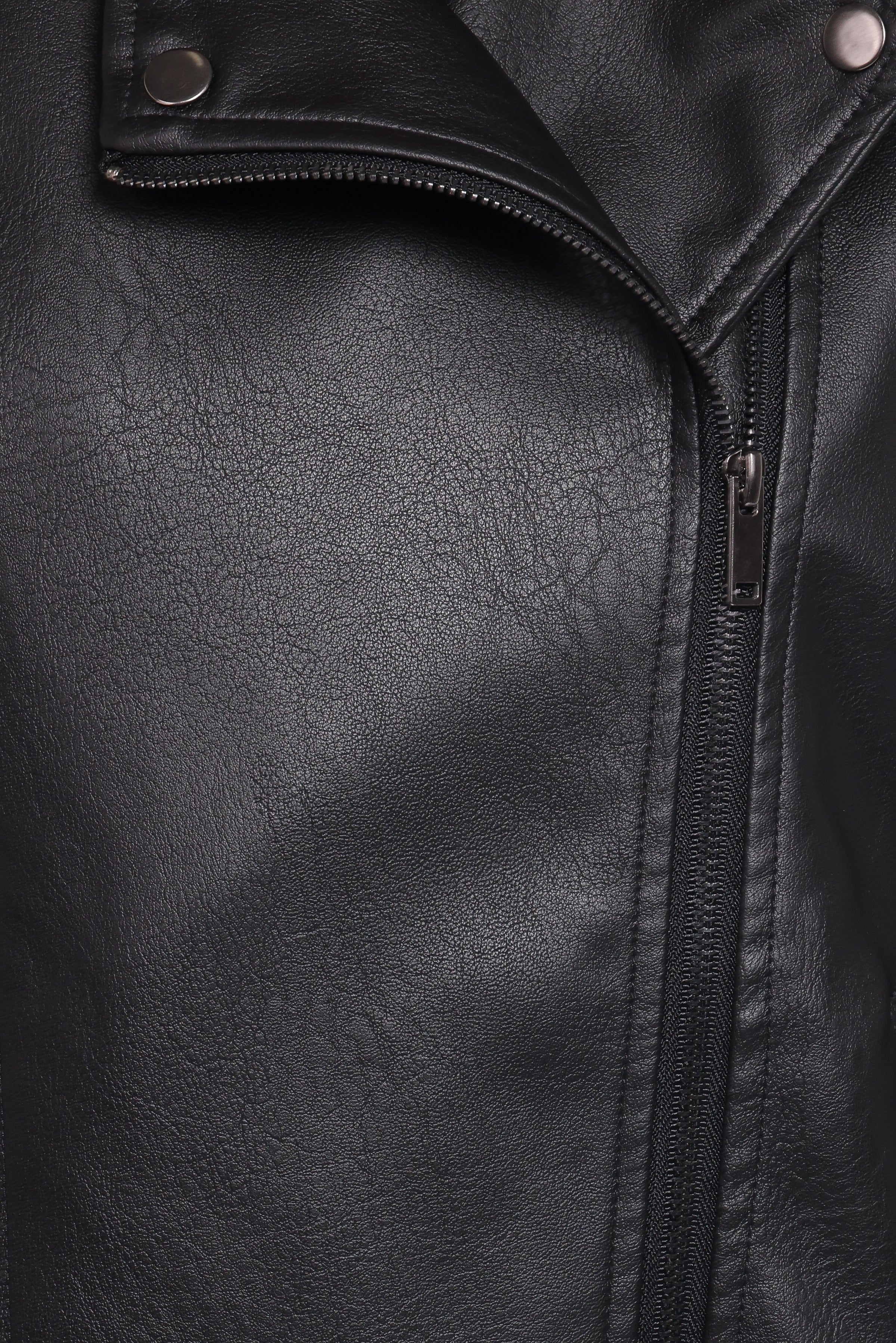 OUTERWEAR Parsons Oversized Faux Leather Moto Jacket - Black