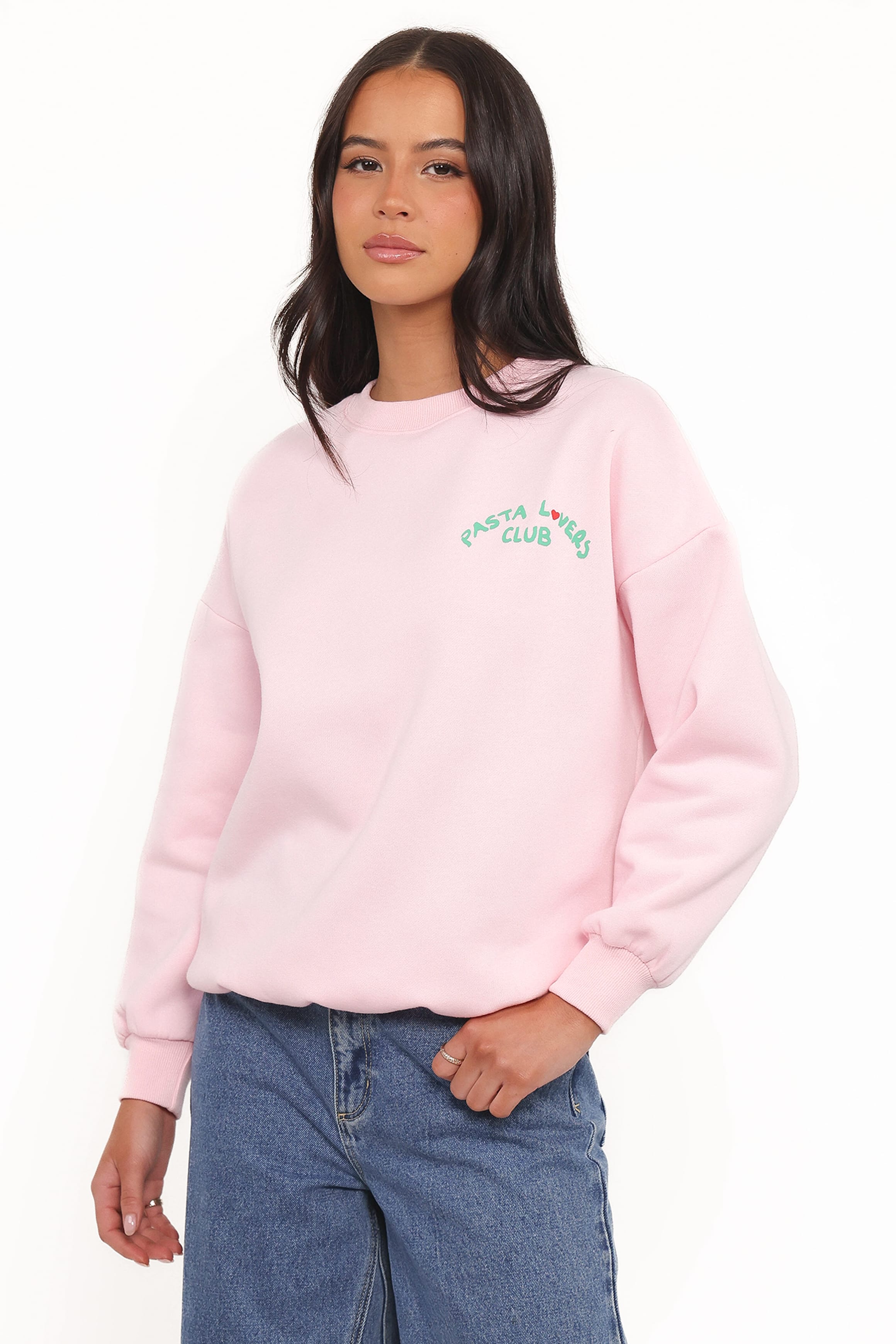OUTERWEAR Pasta Lovers Club Graphic Sweater - Pink